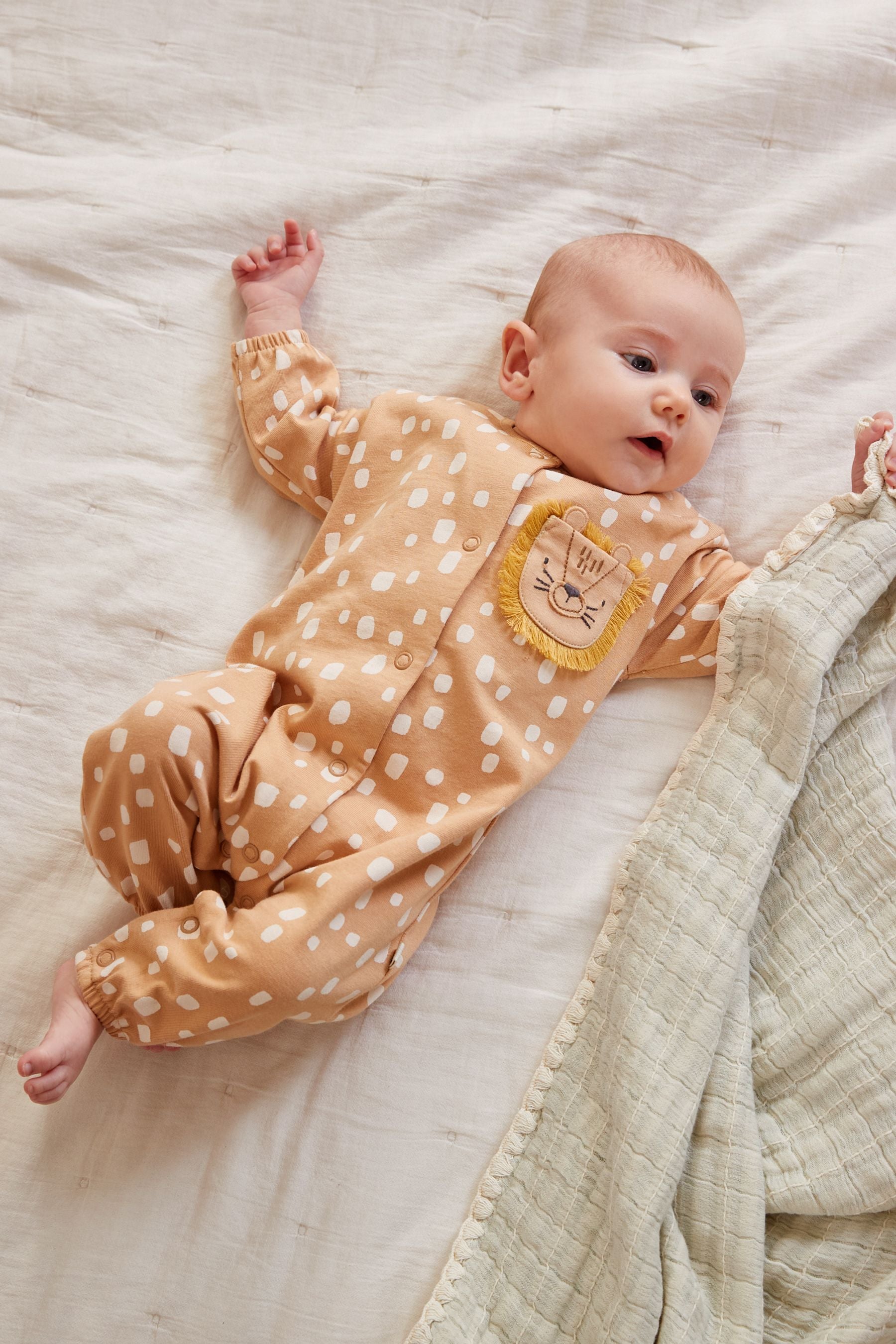 Rust Brown Oversized Character Baby Sleepsuit (0mths-2yrs)