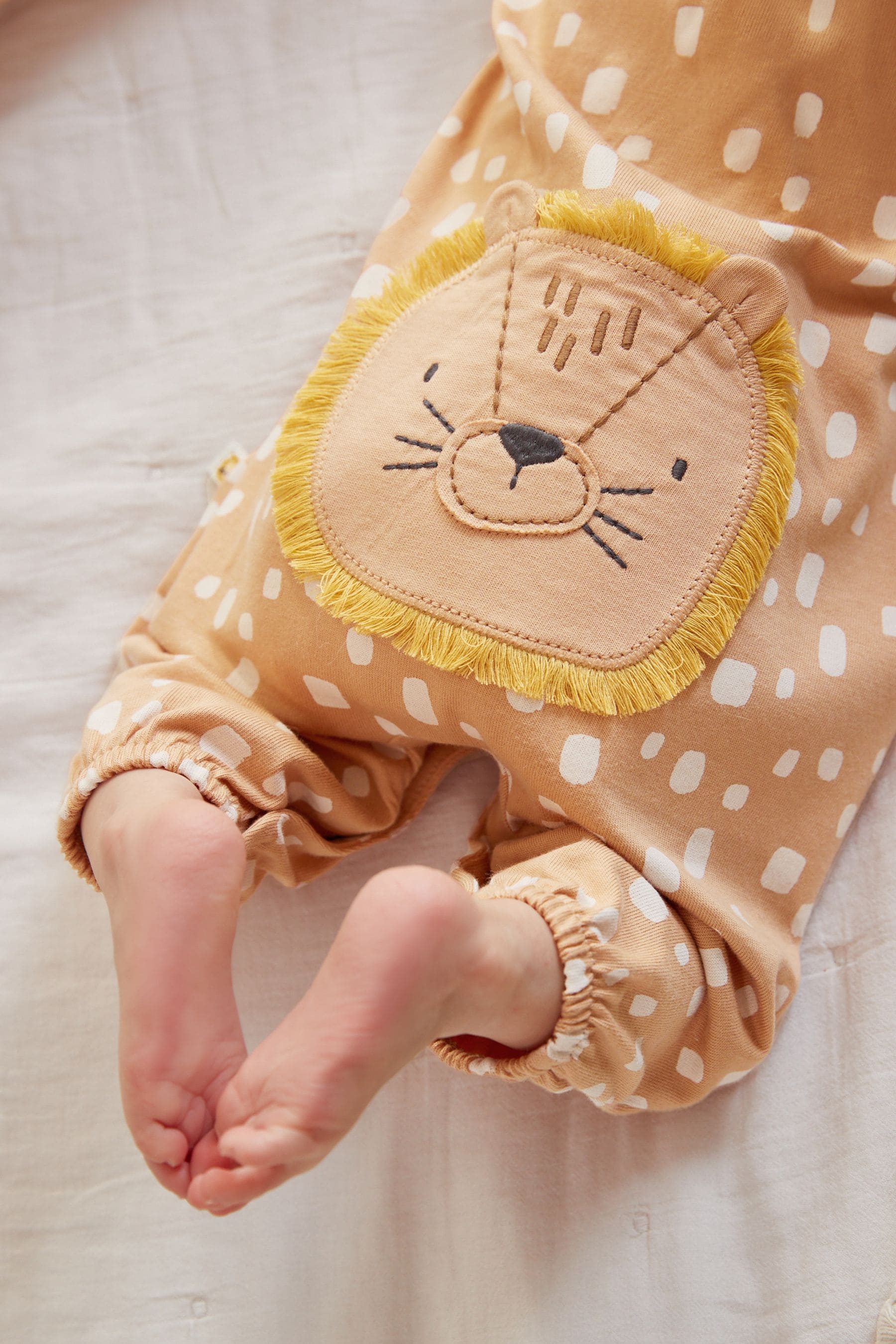 Rust Brown Oversized Character Baby Sleepsuit (0mths-2yrs)