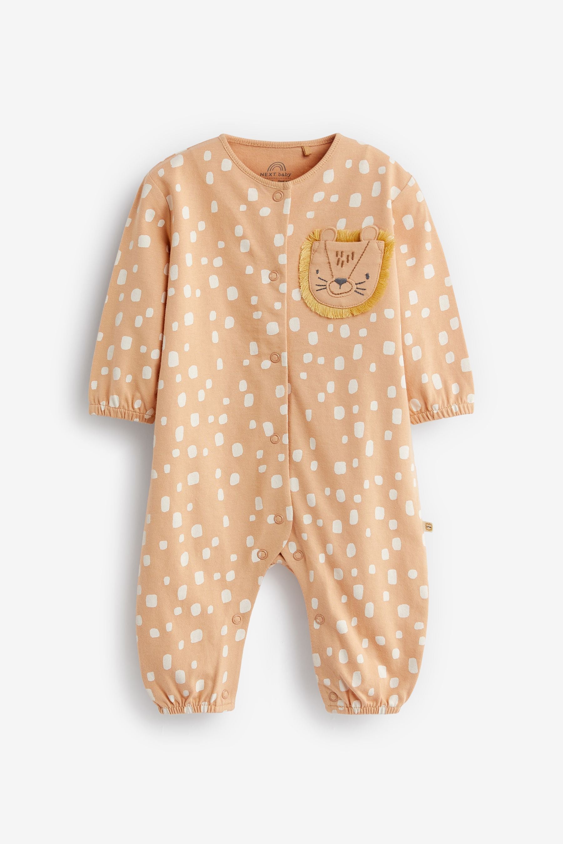 Rust Brown Oversized Character Baby Sleepsuit (0mths-2yrs)