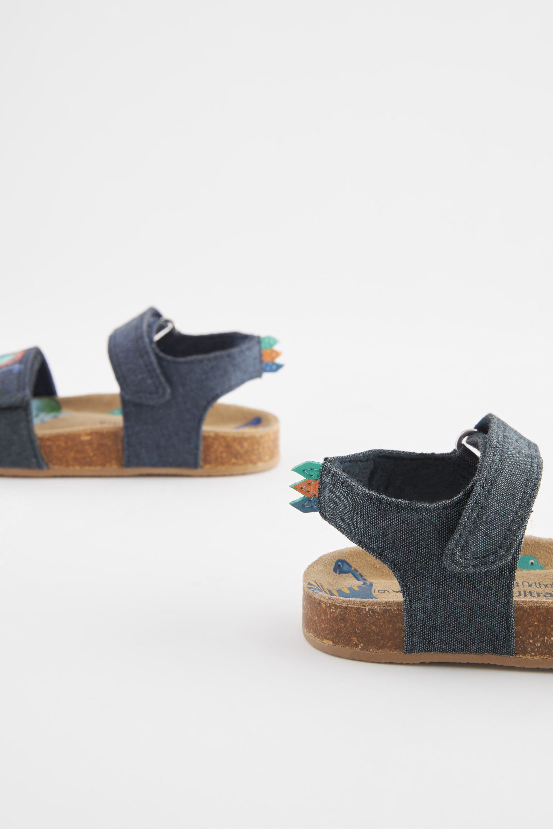 Navy Blue Printed Dino Corkbed Comfort Sandals