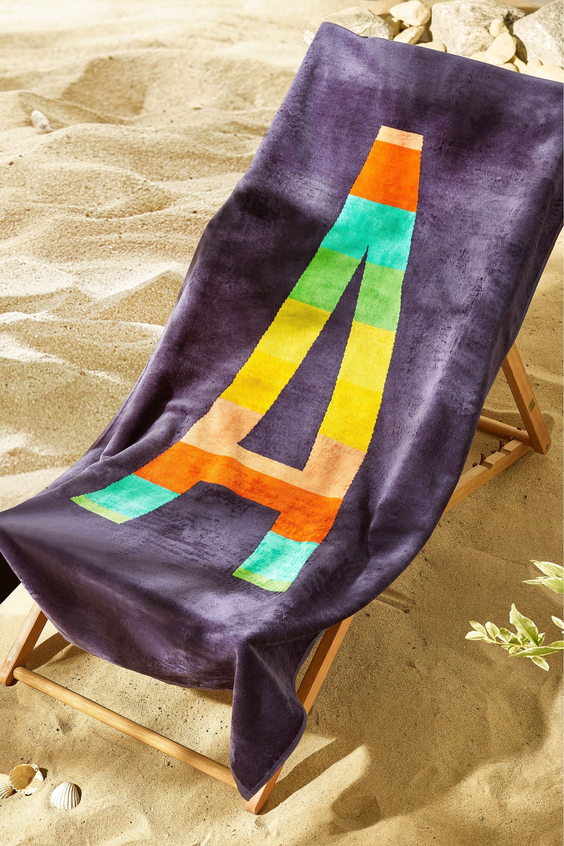 Blue Alphabet Beach Towel