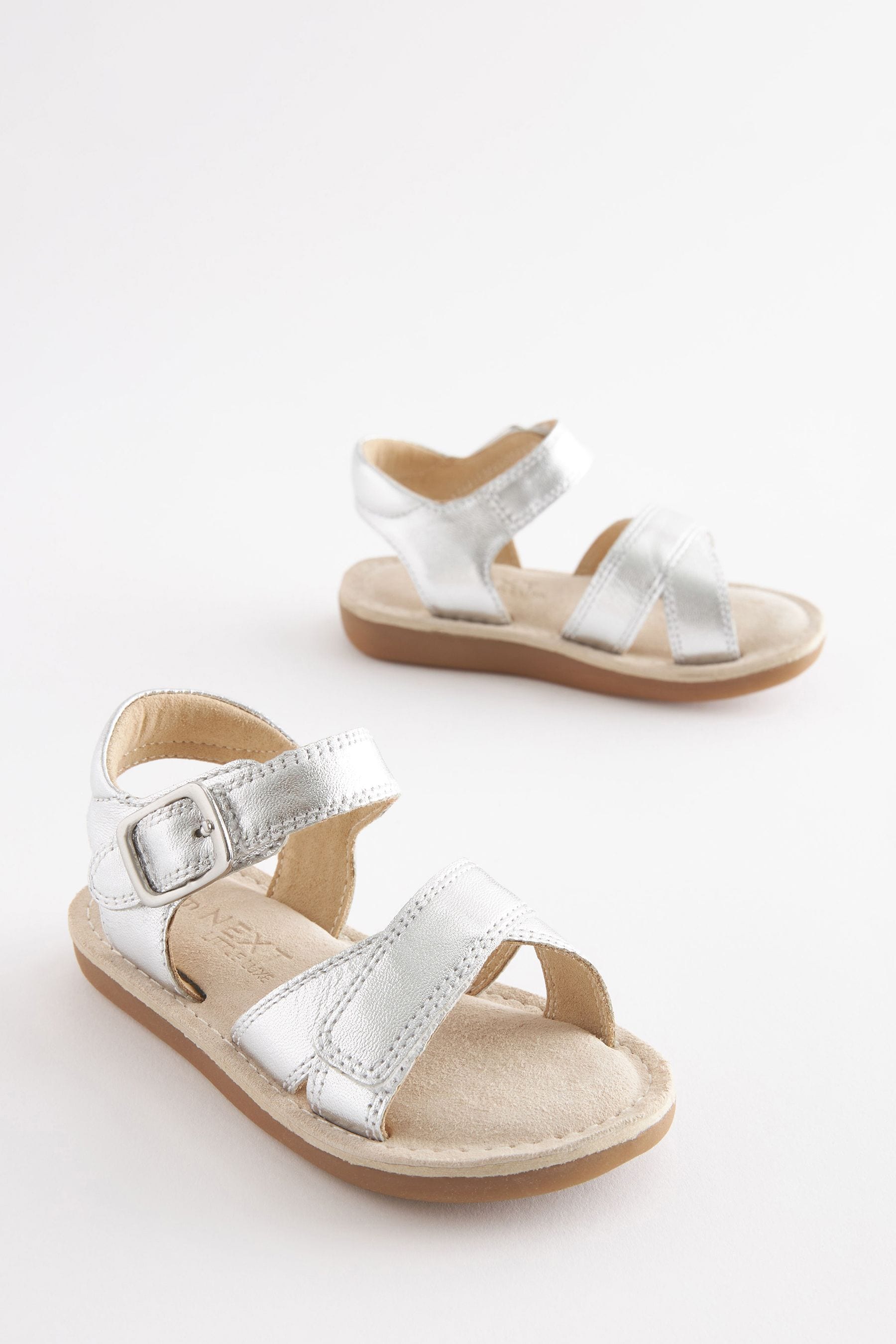 Silver Leather Sandals