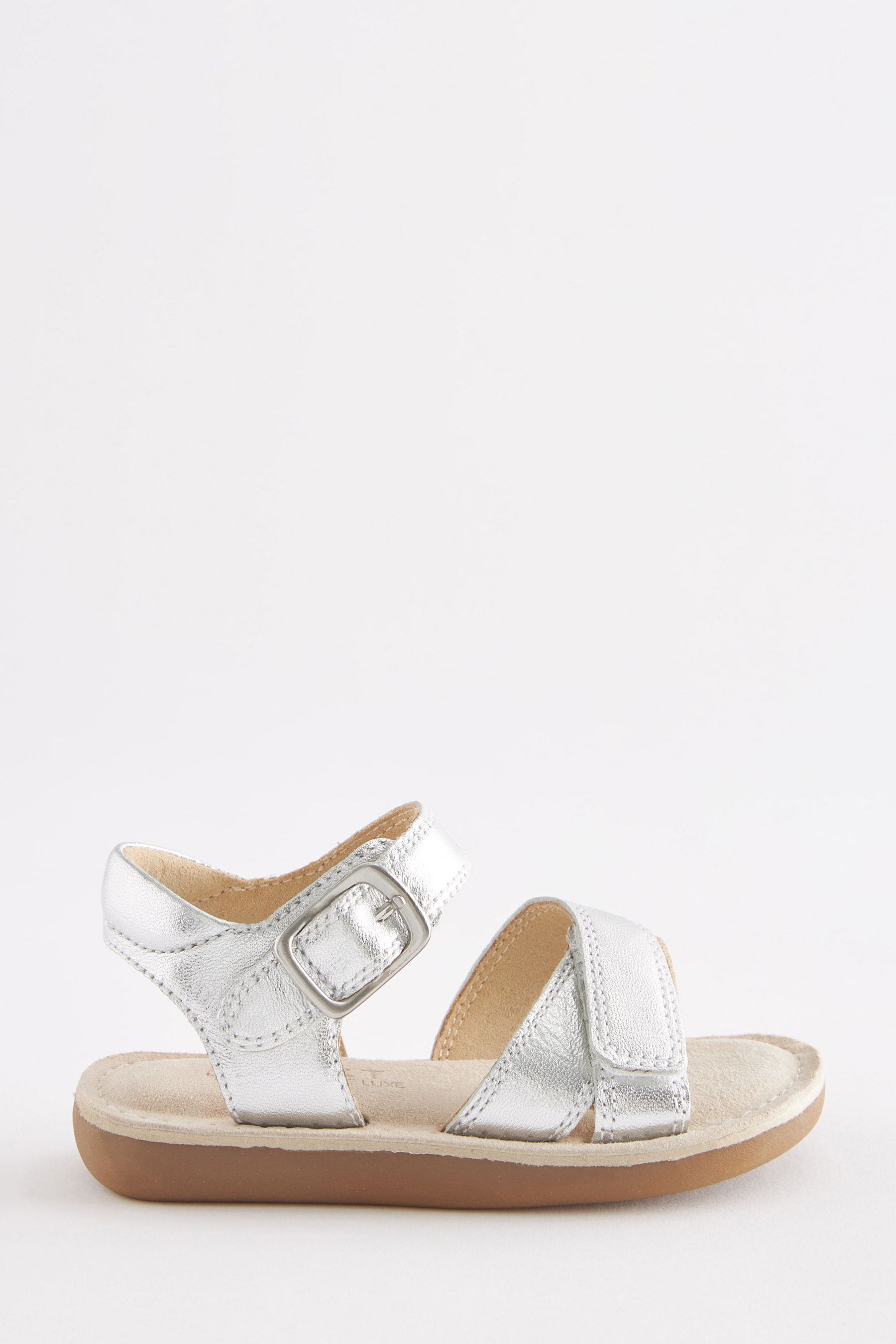 Silver Leather Sandals