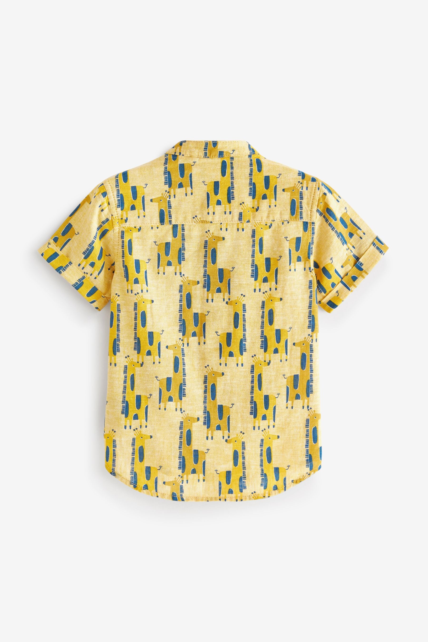 Yellow Printed Short Sleeve Shirt (3mths-7yrs)