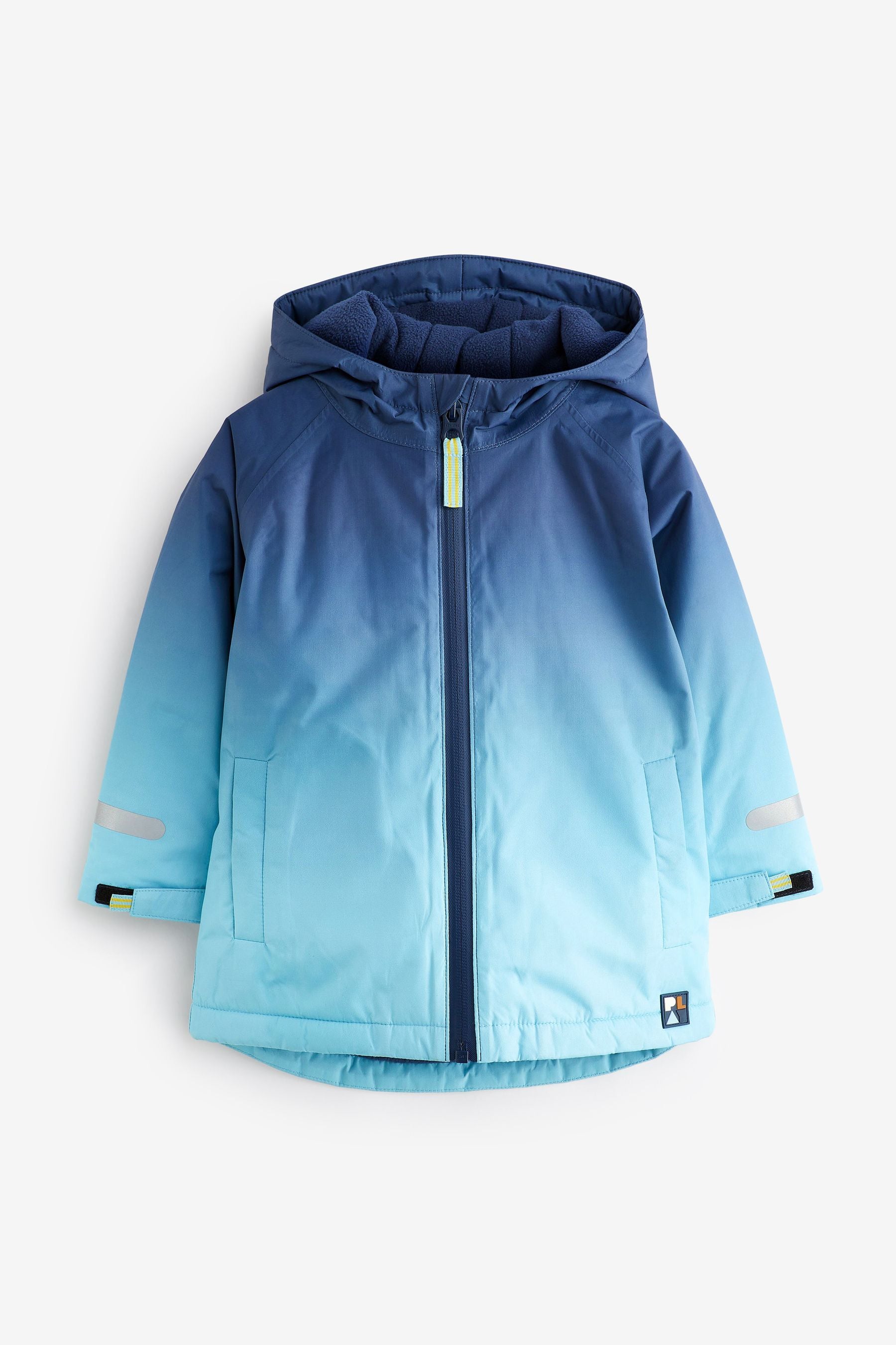 Blue Dip Dye Waterproof Fleece Lined Coat (3mths-7yrs)