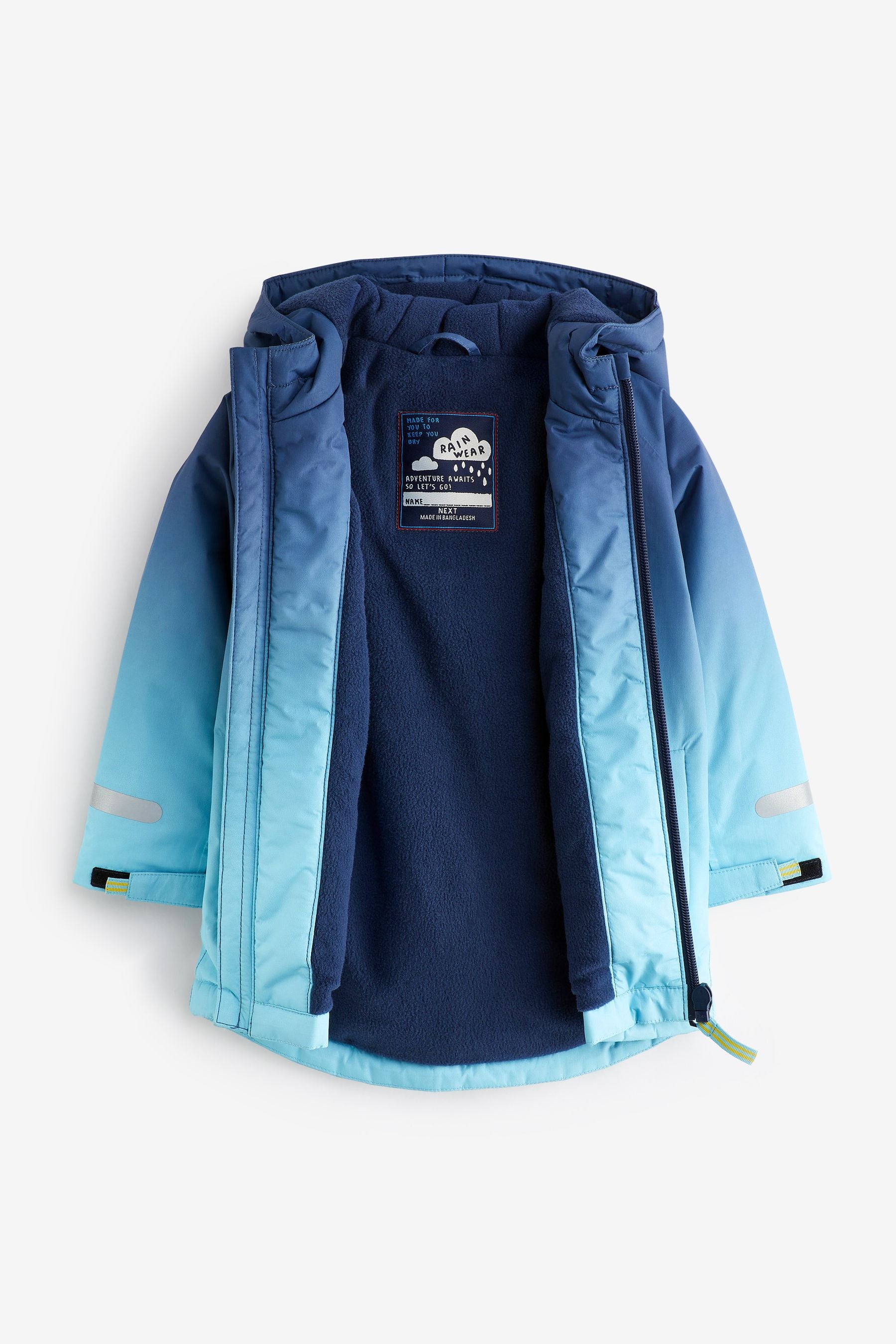 Blue Dip Dye Waterproof Fleece Lined Coat (3mths-7yrs)