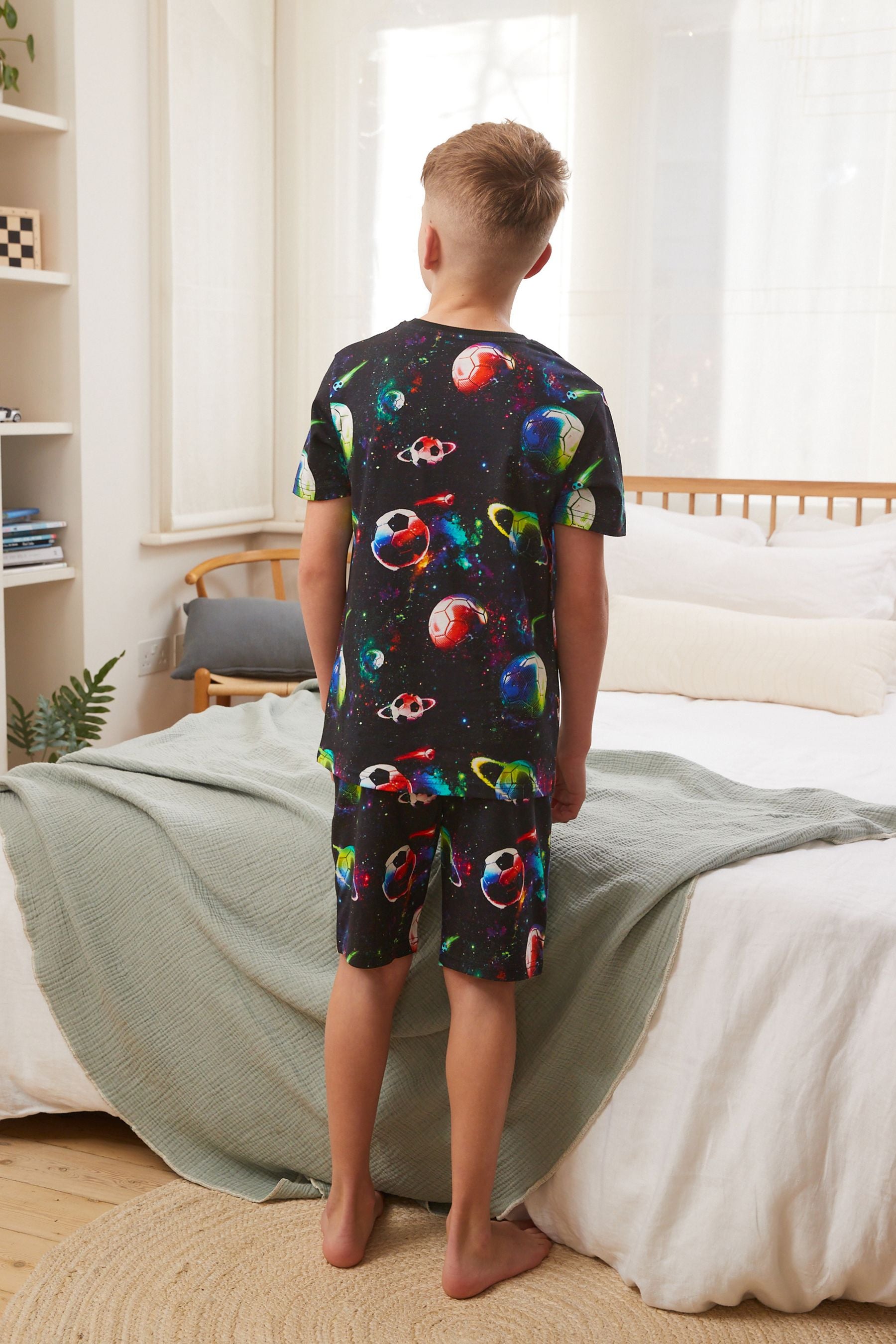 Multi Space Football Short Pyjamas (3-16yrs)