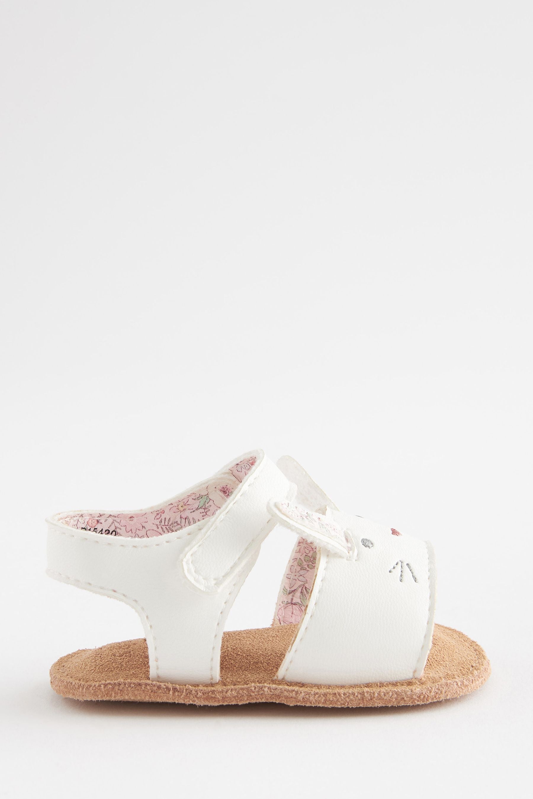 White Bunny Baby Ankle Strap Sandals (0-18mths)