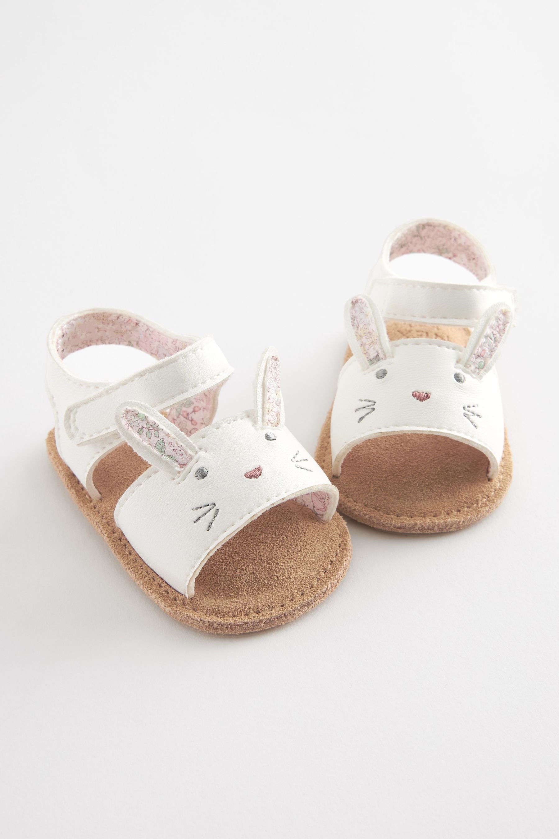 White Bunny Baby Ankle Strap Sandals (0-18mths)