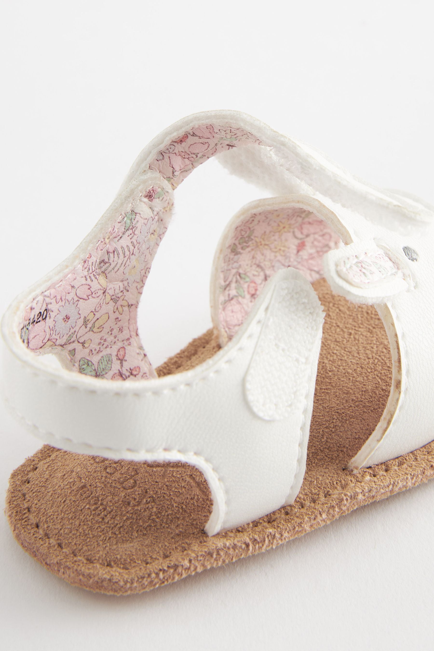 White Bunny Baby Ankle Strap Sandals (0-18mths)