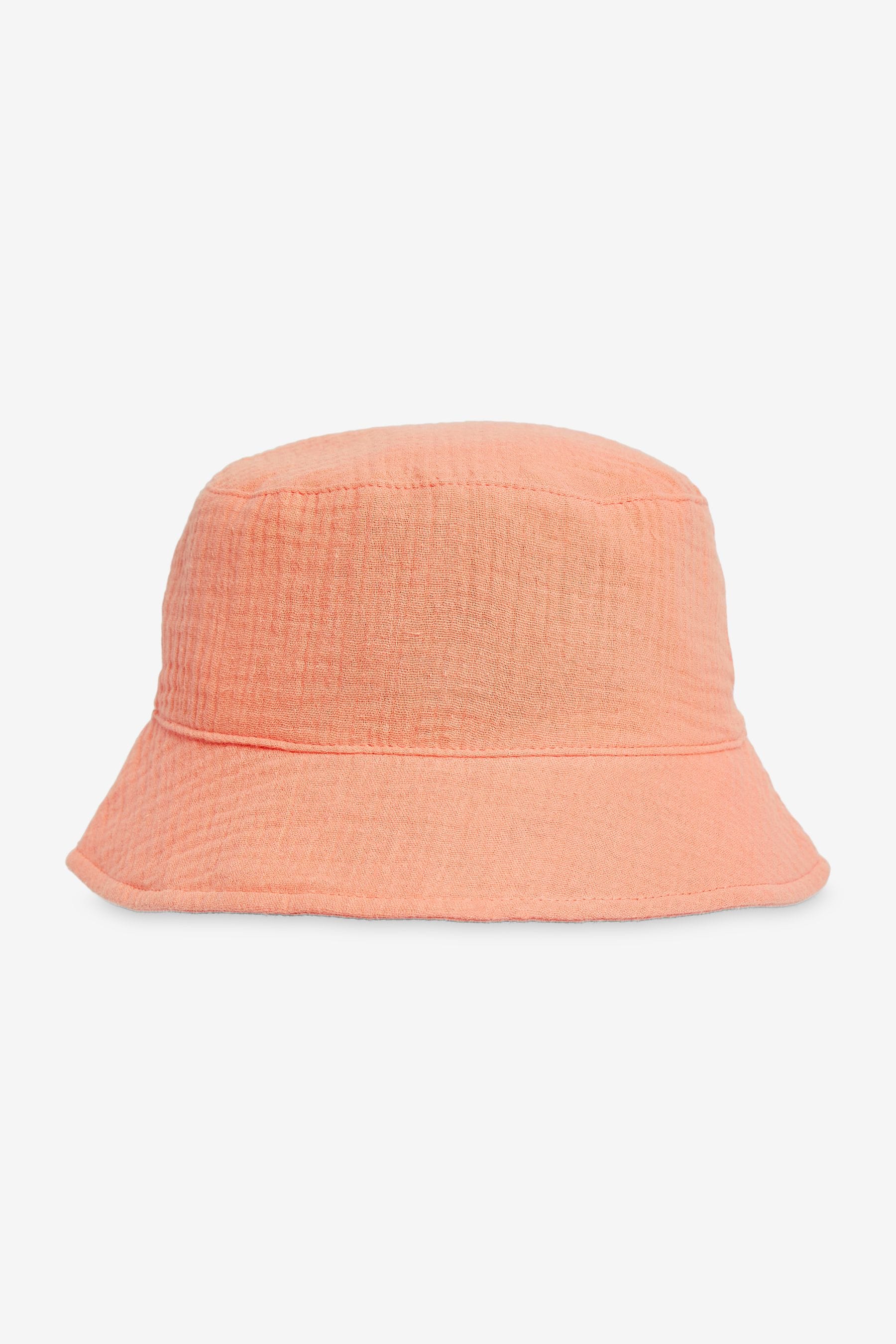 Peach Pink Lightweight Cotton Bucket Hat (3mths-10yrs)