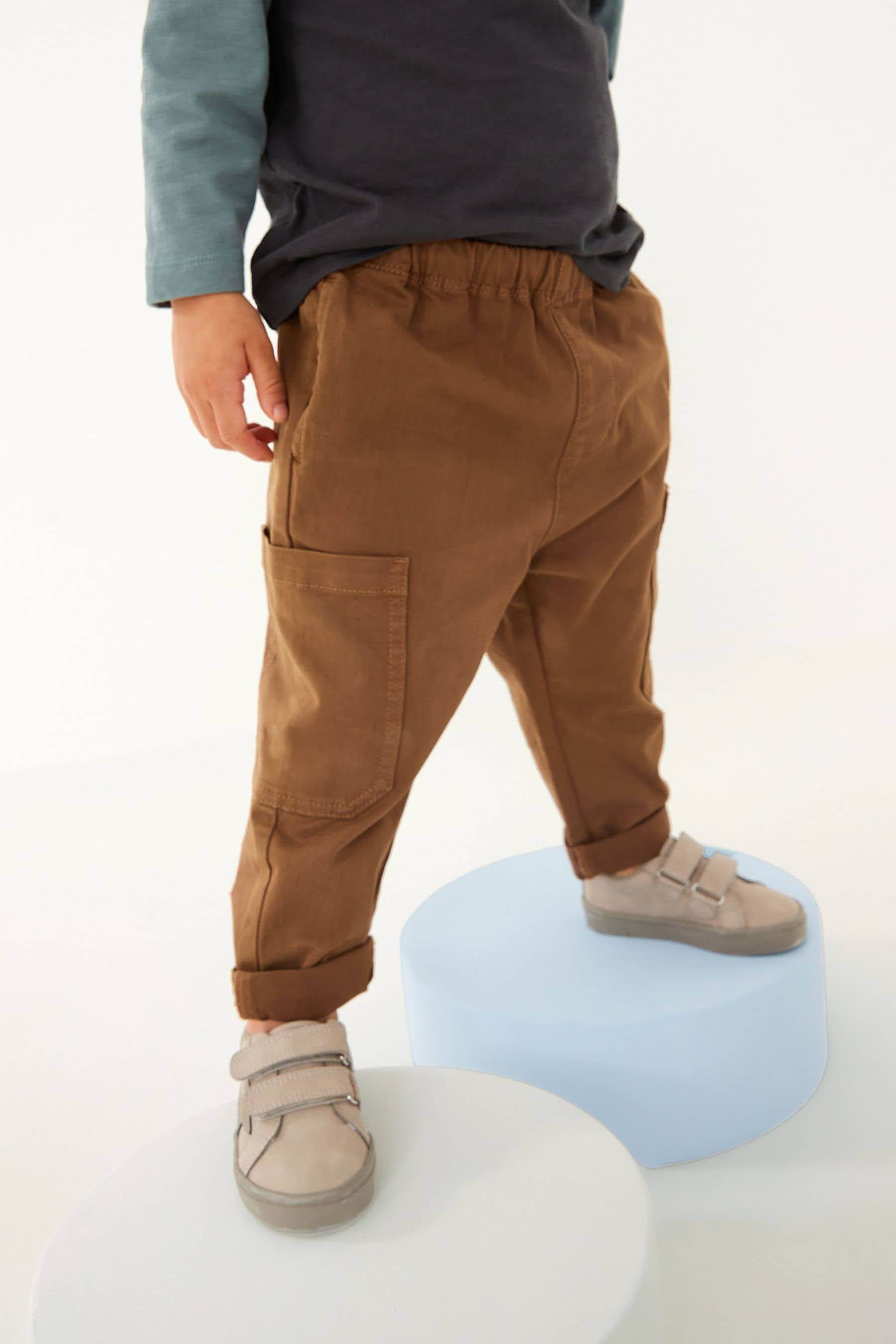 Tan Brown Side Pocket Pull-On Trousers (3mths-7yrs)