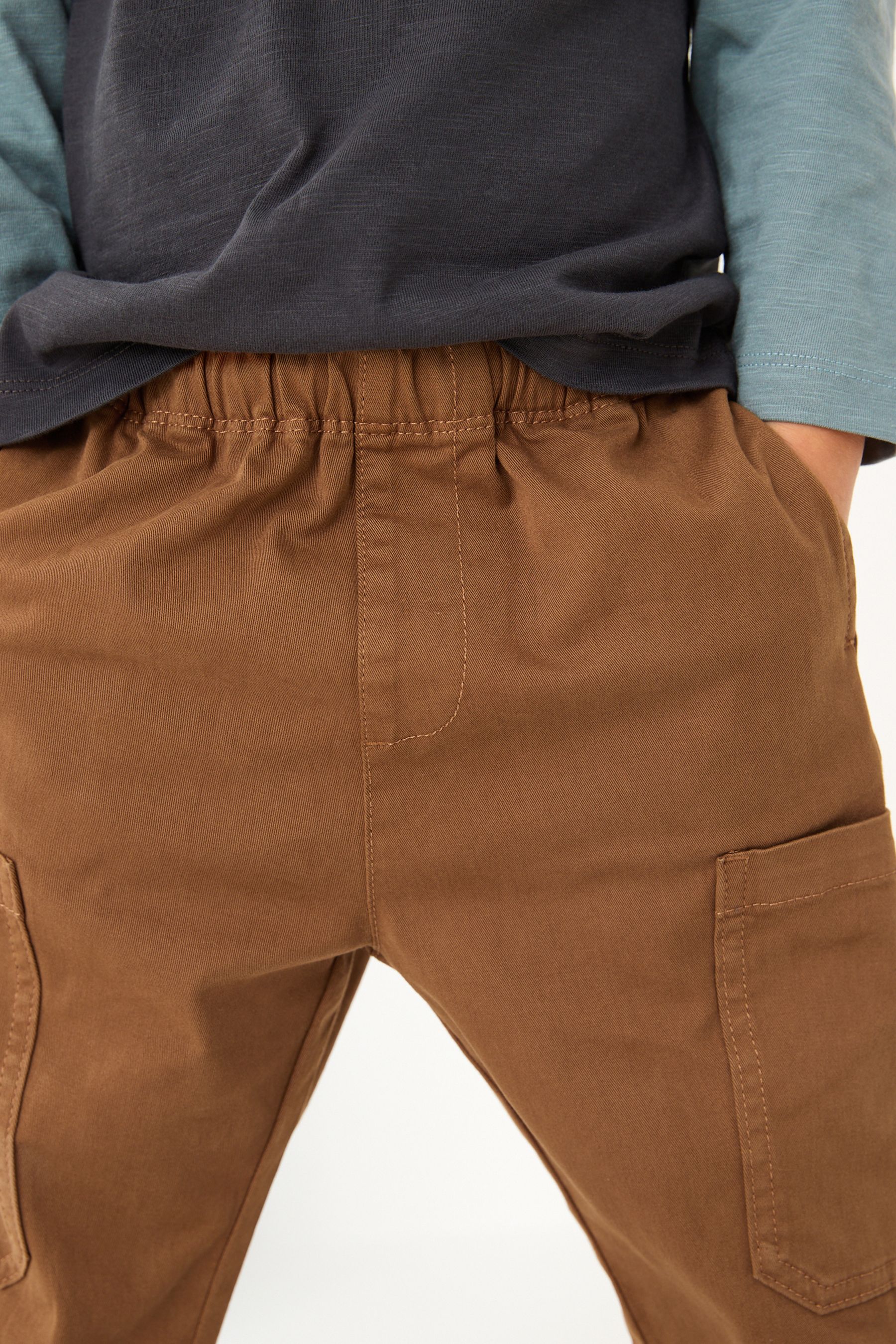 Tan Brown Side Pocket Pull-On Trousers (3mths-7yrs)