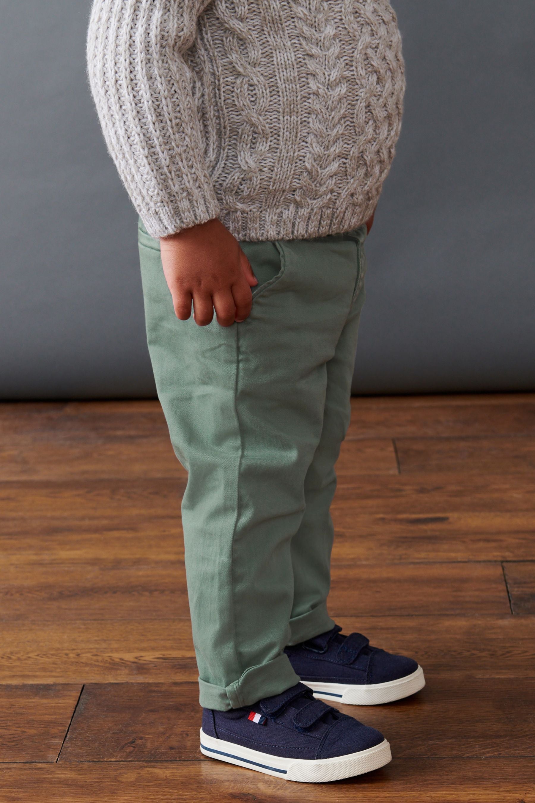 Sage Green Stretch Chinos Trousers (3mths-7yrs)