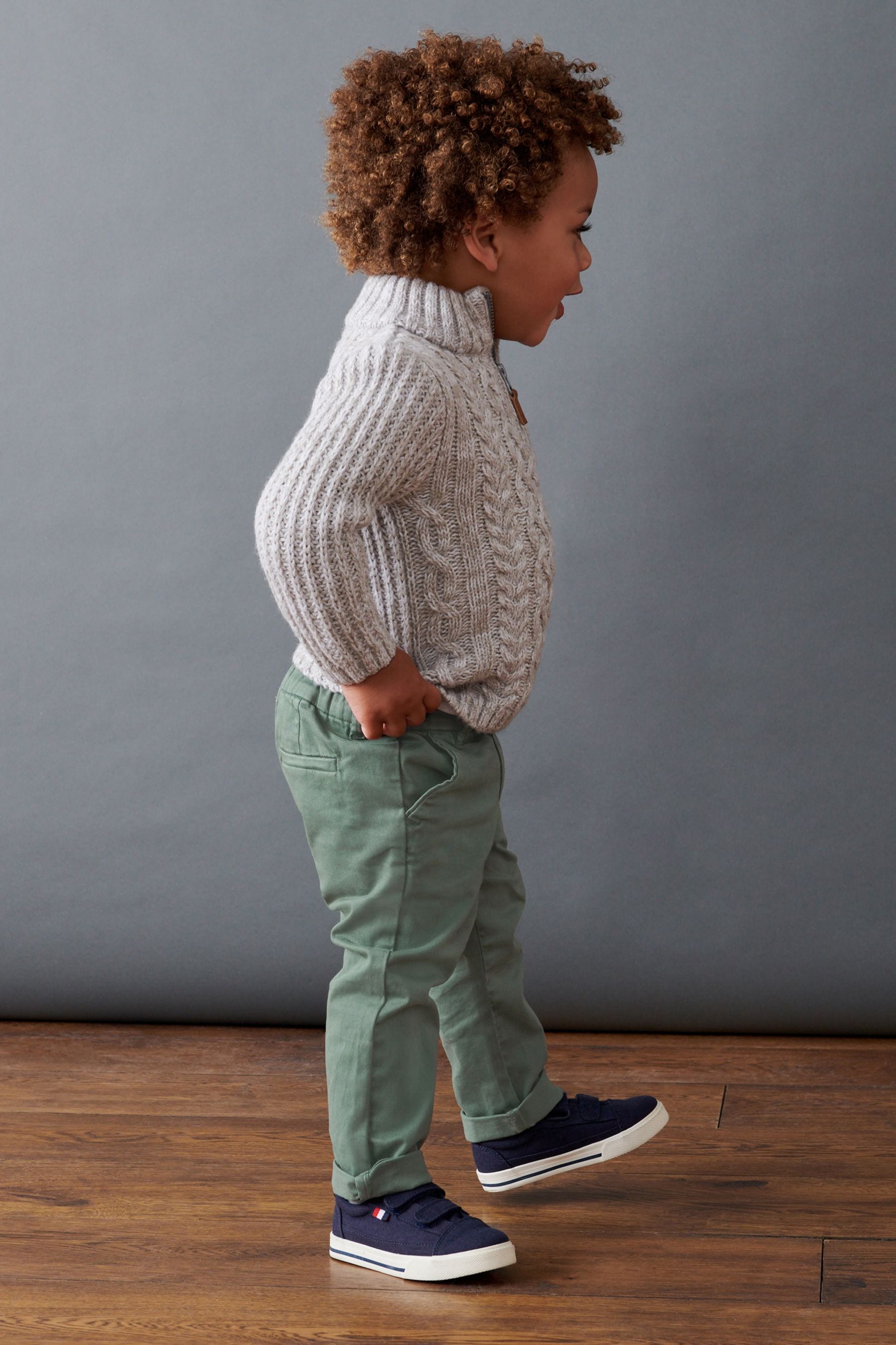 Sage Green Stretch Chinos Trousers (3mths-7yrs)