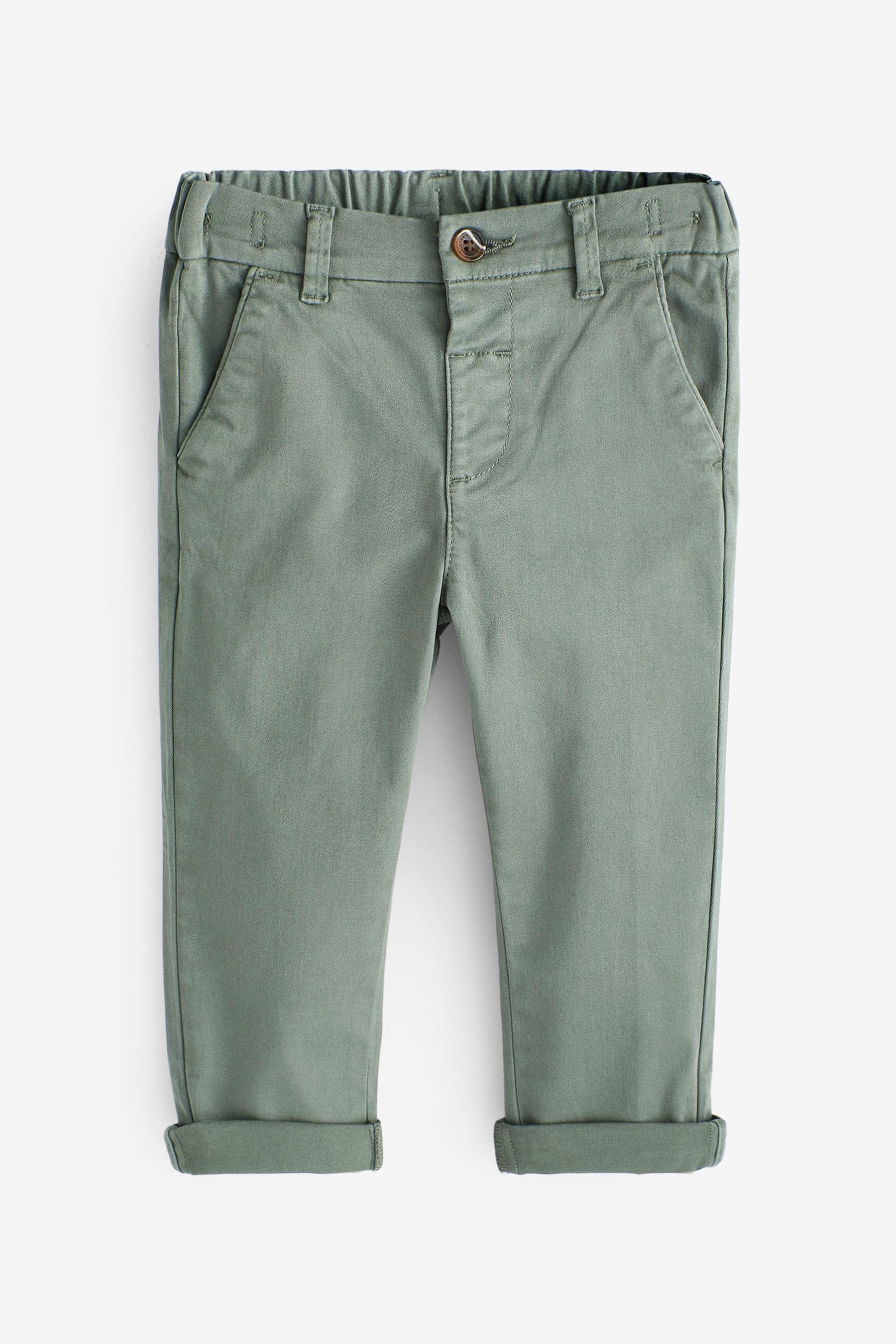 Sage Green Stretch Chinos Trousers (3mths-7yrs)