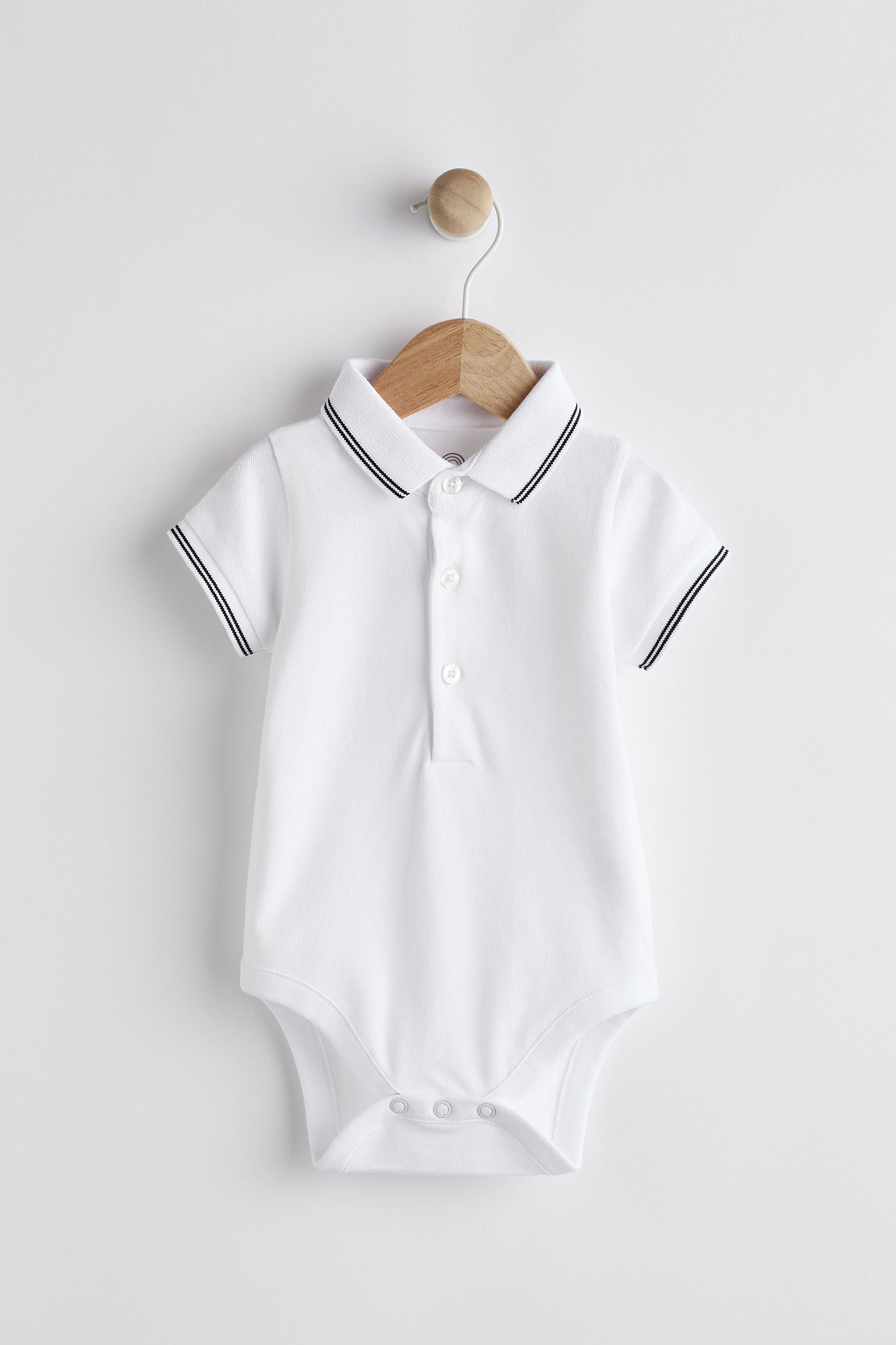 White Baby Polo Shirt Bodysuit