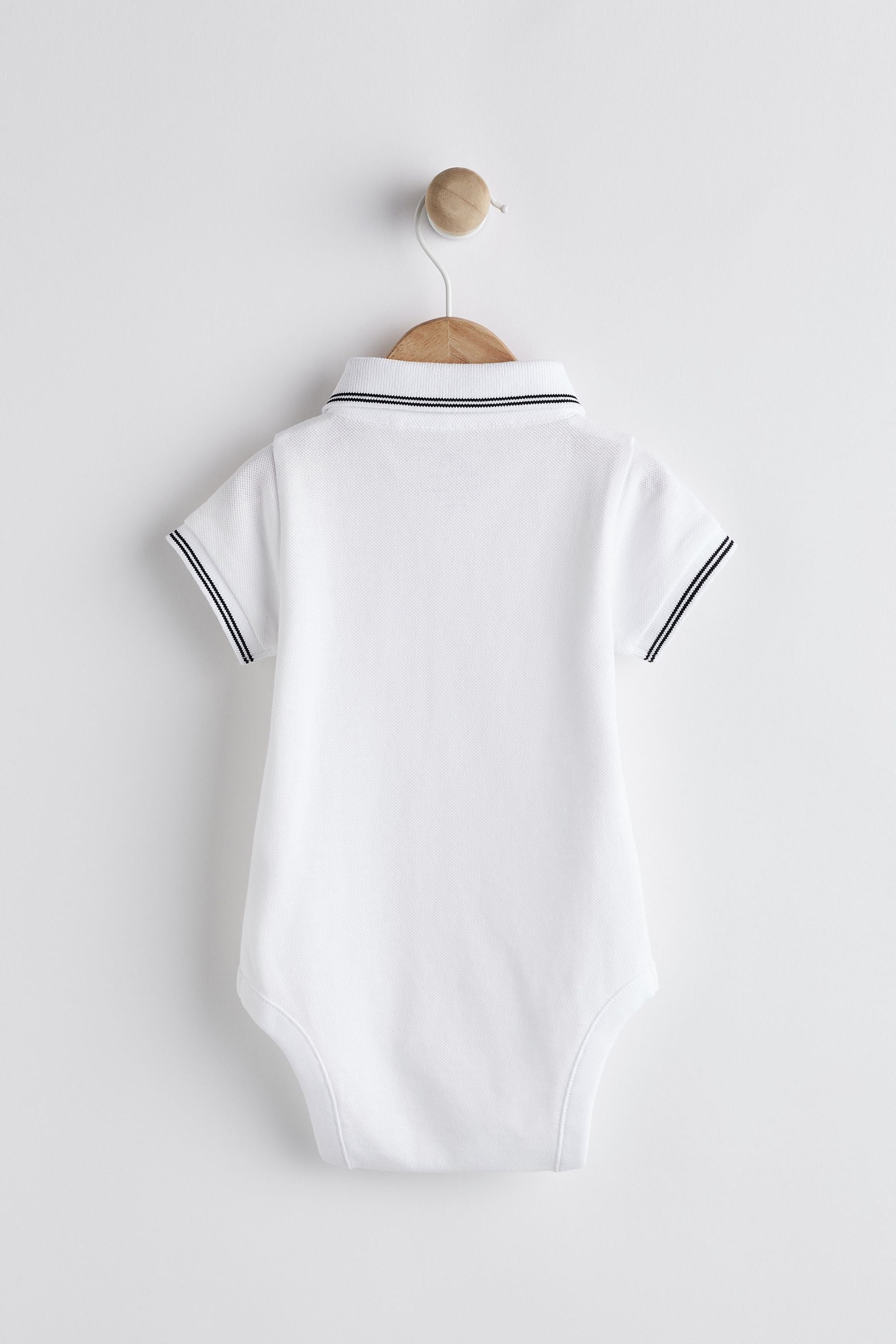 White Baby Polo Shirt Bodysuit