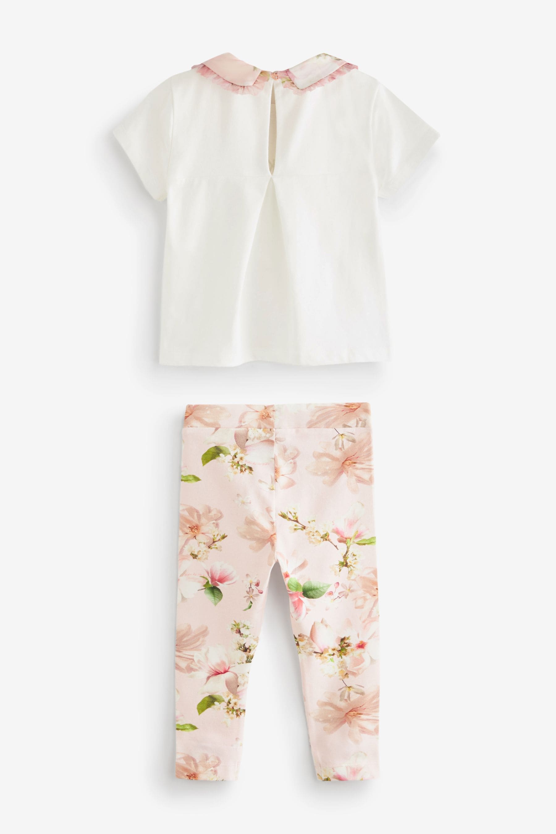 White Baker by Ted Baker Organza Collar T-Shirt And Legging Set