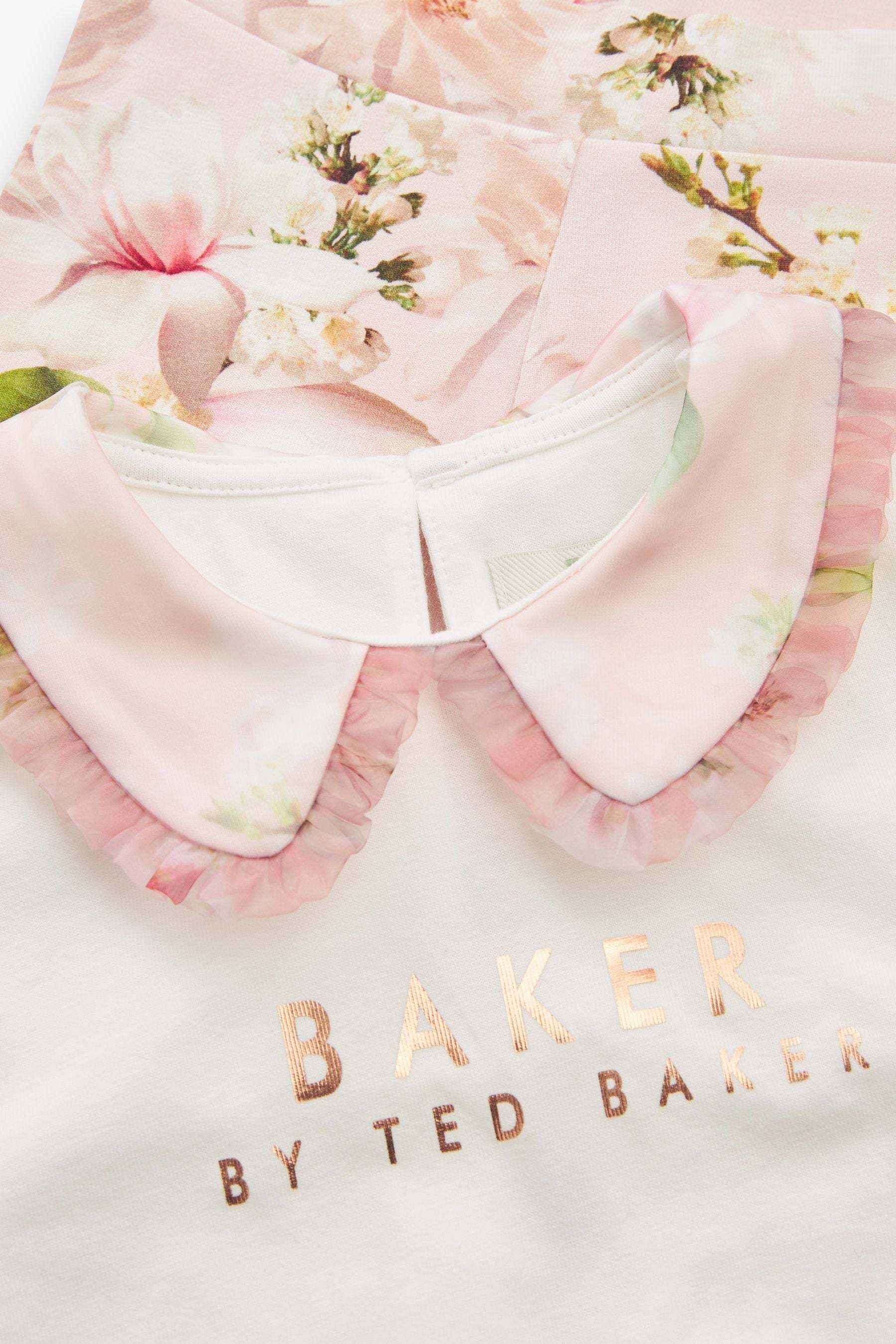 White Baker by Ted Baker Organza Collar T-Shirt And Legging Set