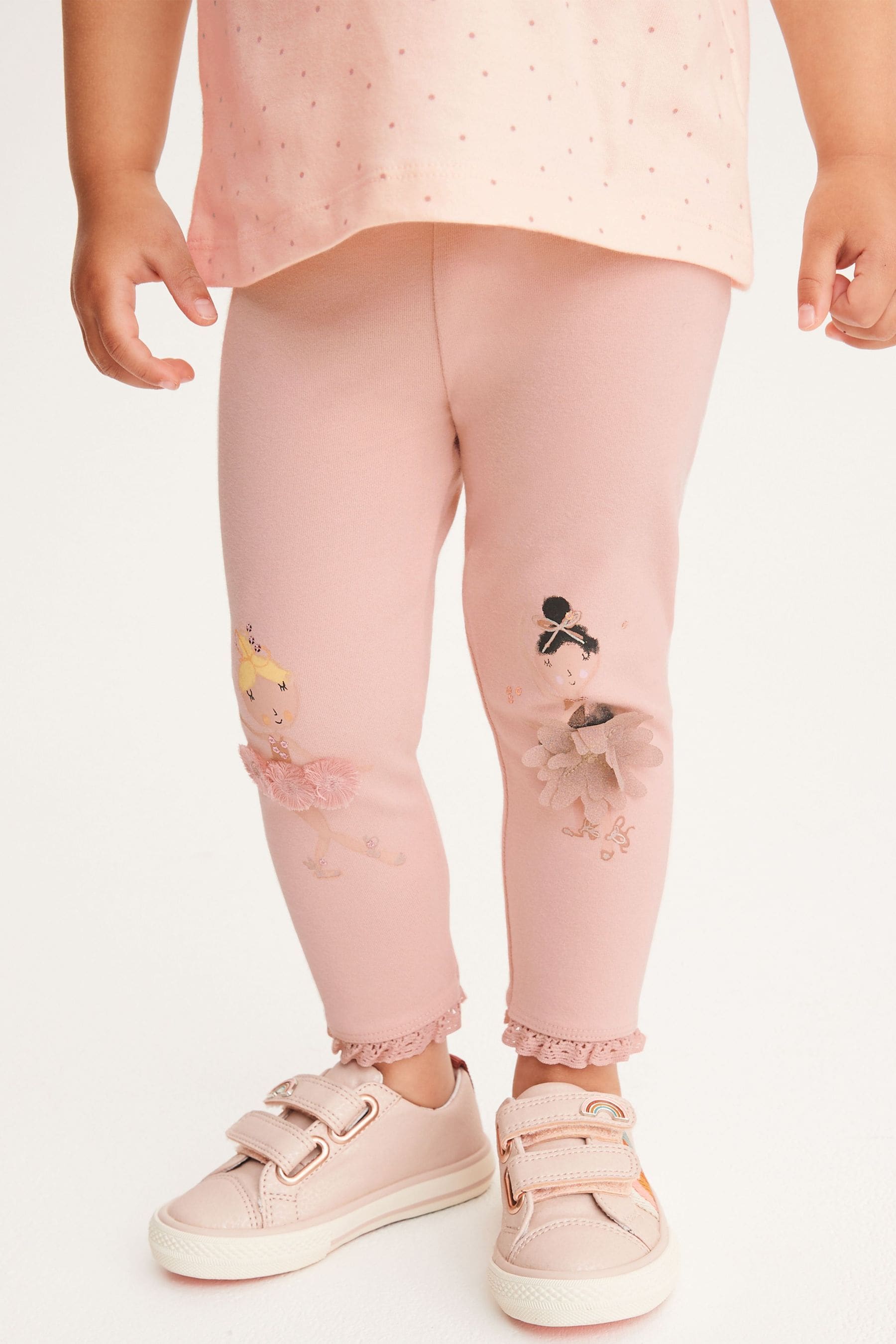 Pale Pink Embroidered Leggings (3mths-7yrs)