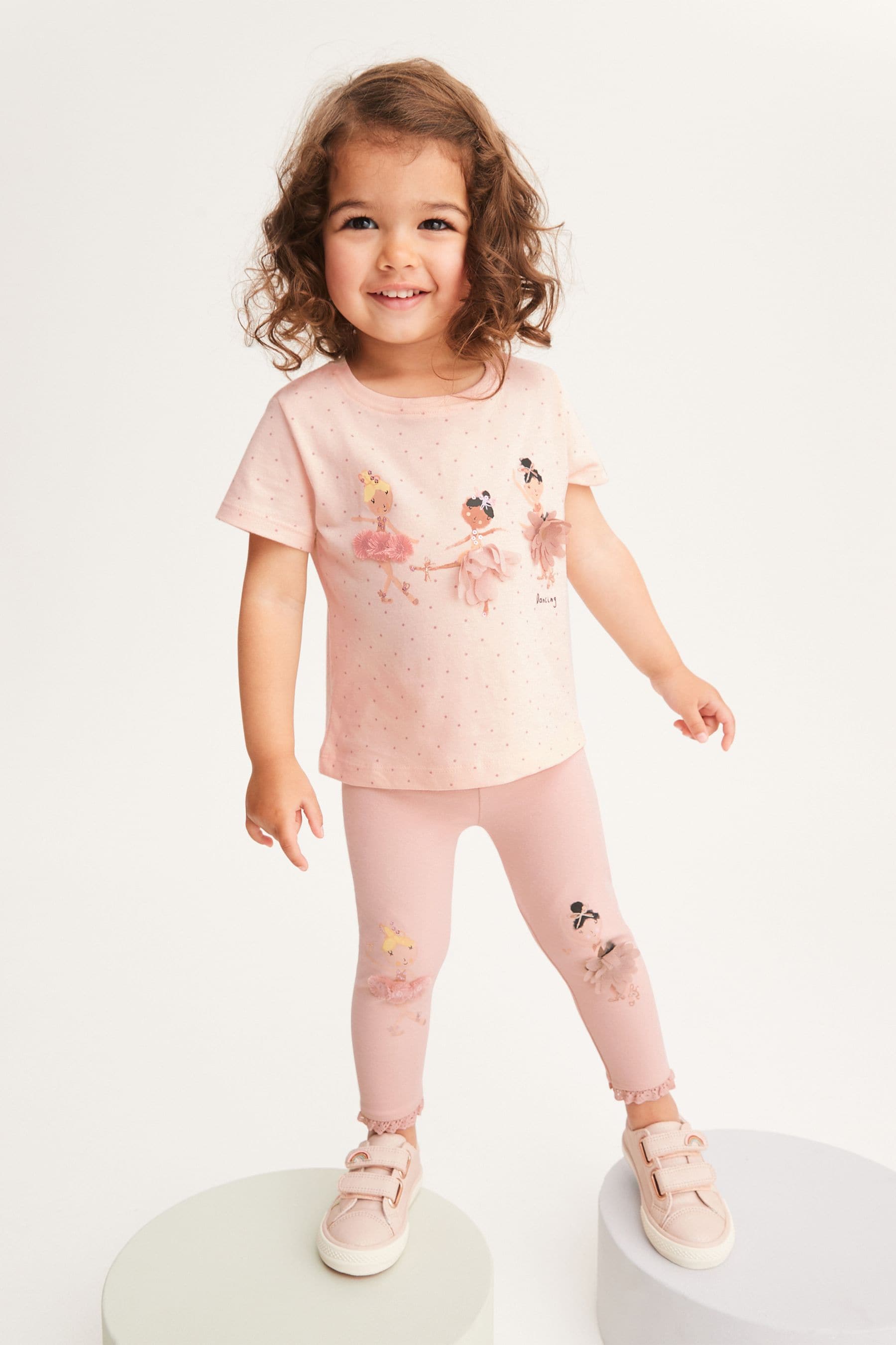 Pale Pink Embroidered Leggings (3mths-7yrs)