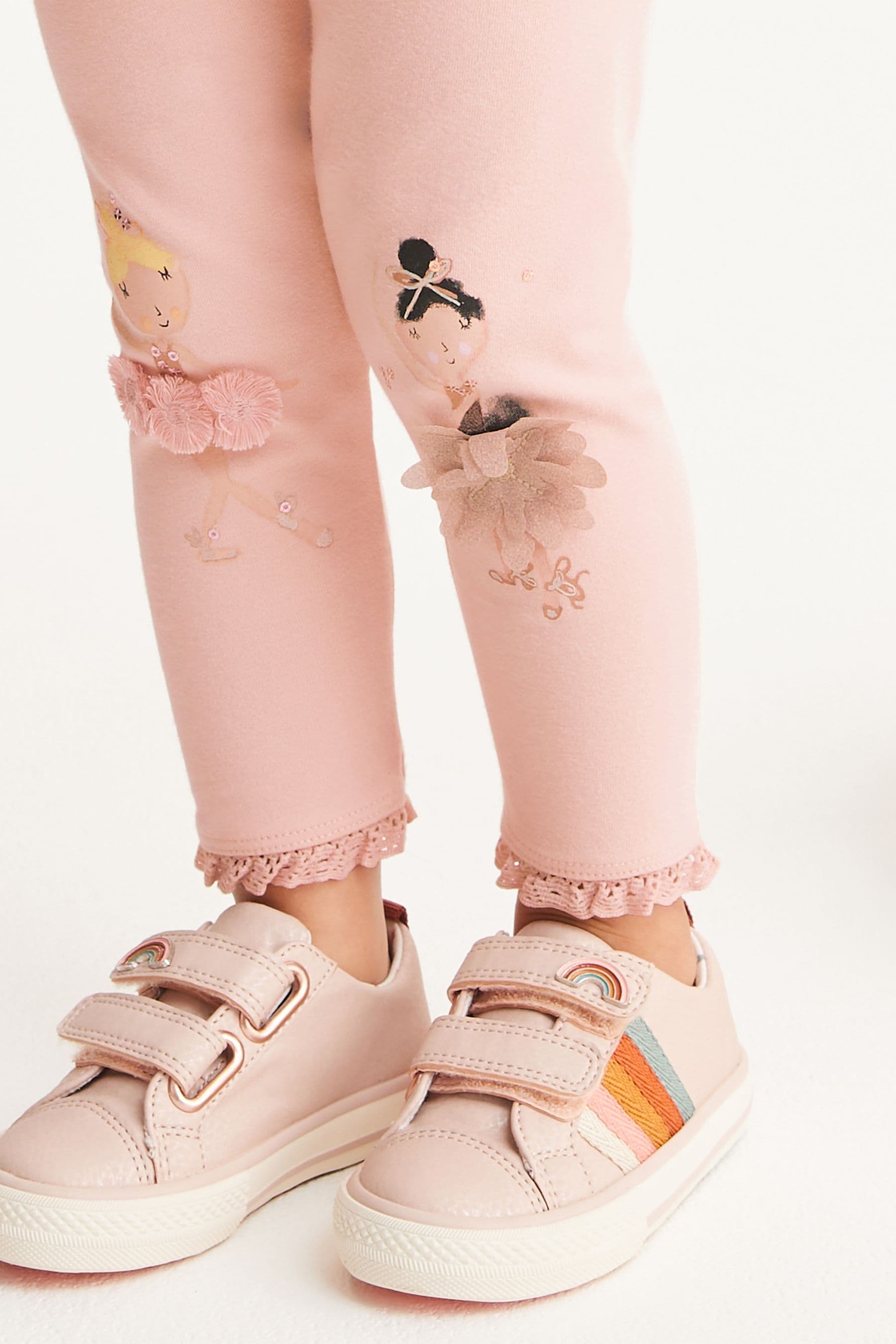 Pale Pink Embroidered Leggings (3mths-7yrs)