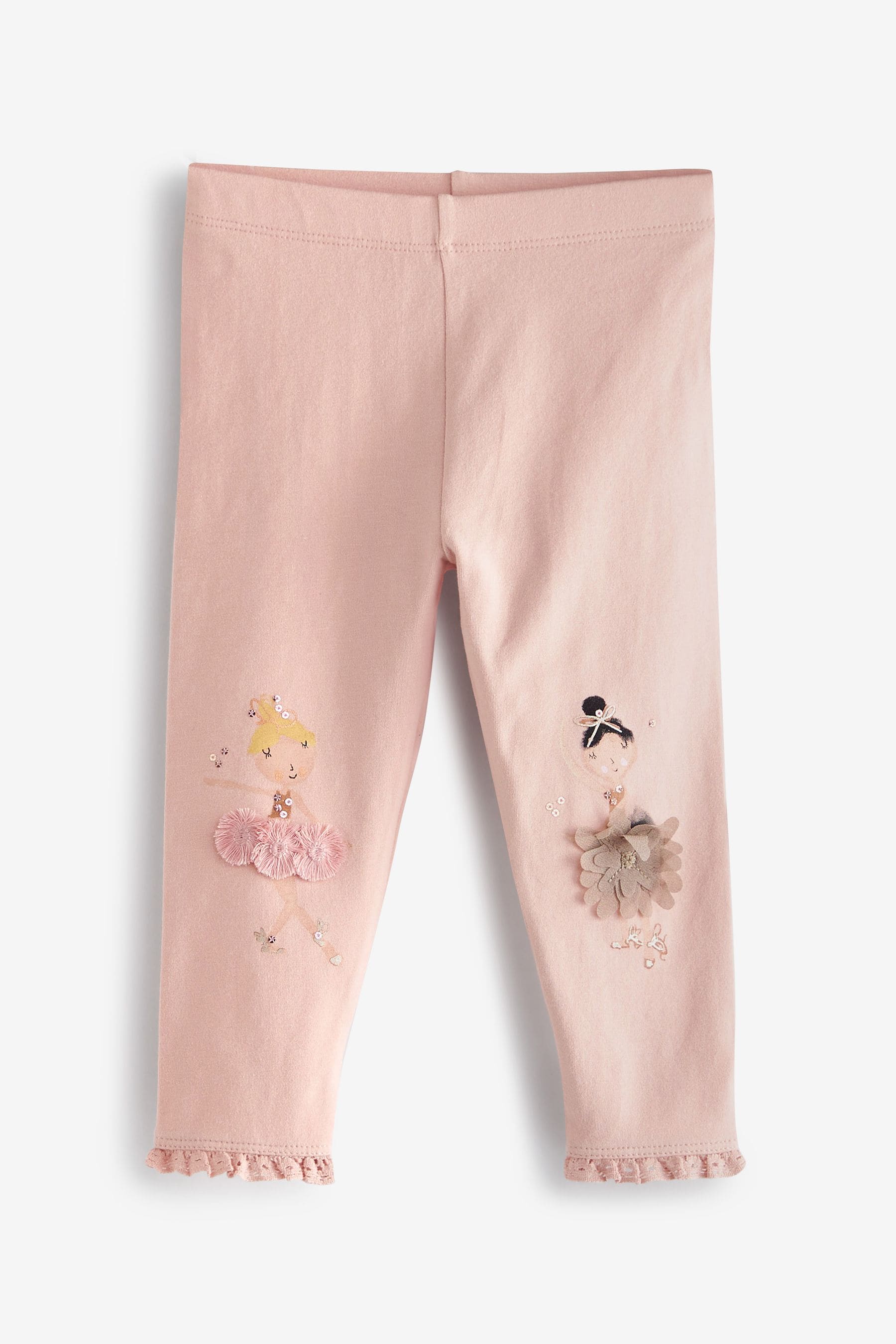 Pale Pink Embroidered Leggings (3mths-7yrs)