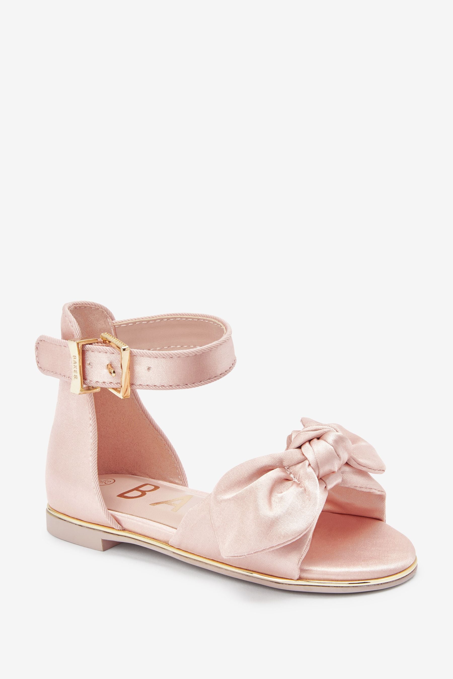 Pink Baker by Ted Baker Pink Satin Bow Sandals