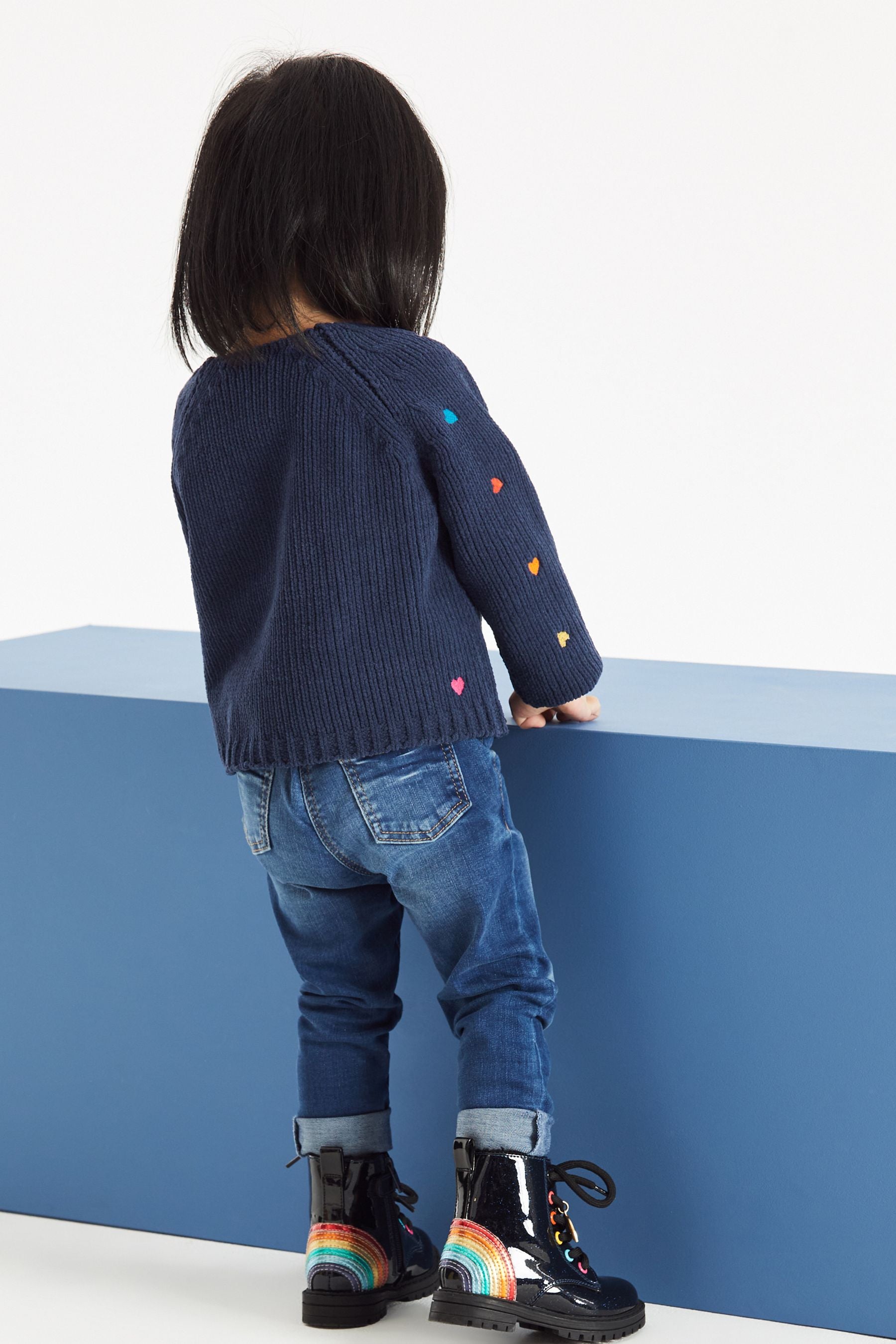 Navy Heart Cardigan (3mths-7yrs)