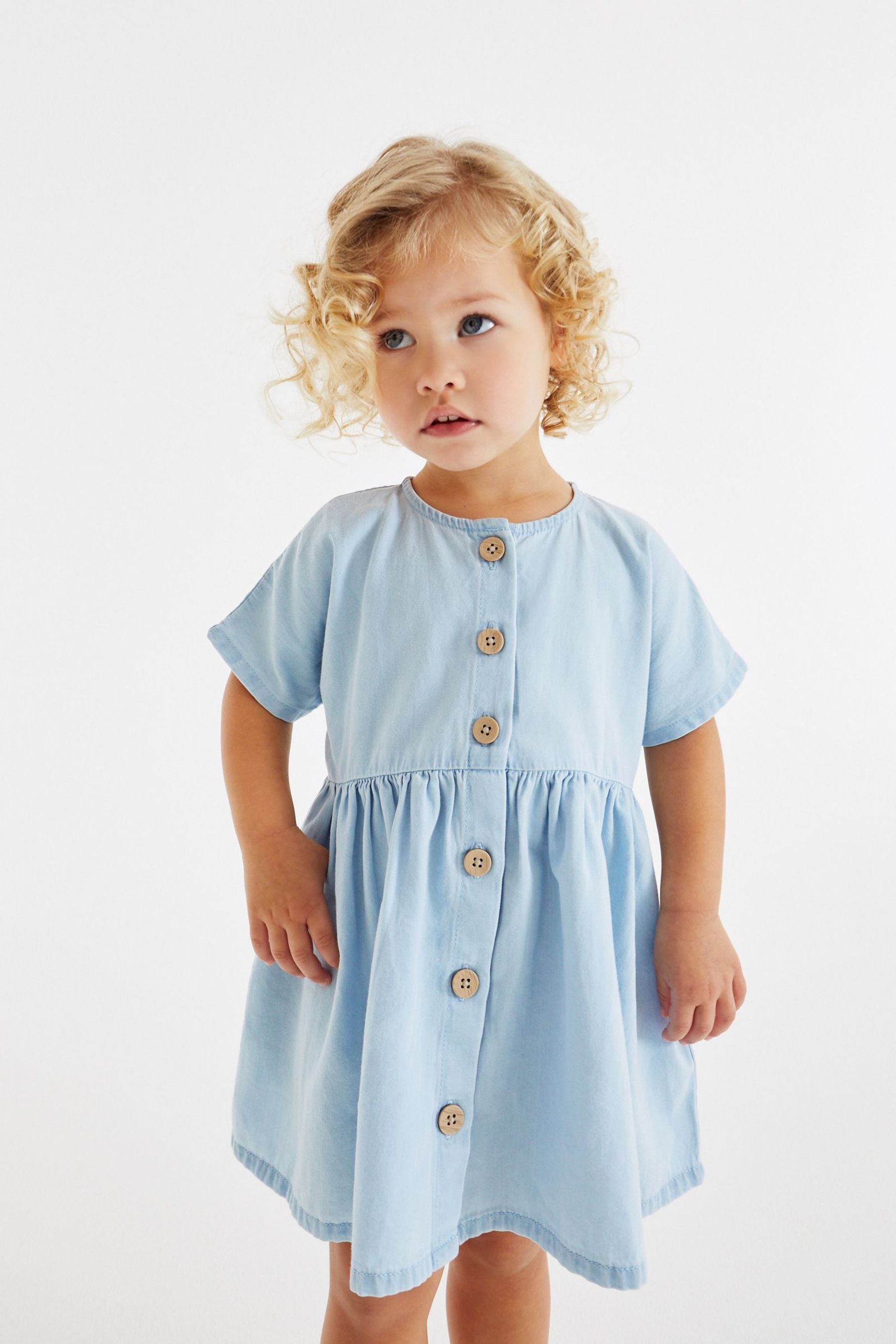 Pale Blue Denim Relaxed Dress (3mths-7yrs)