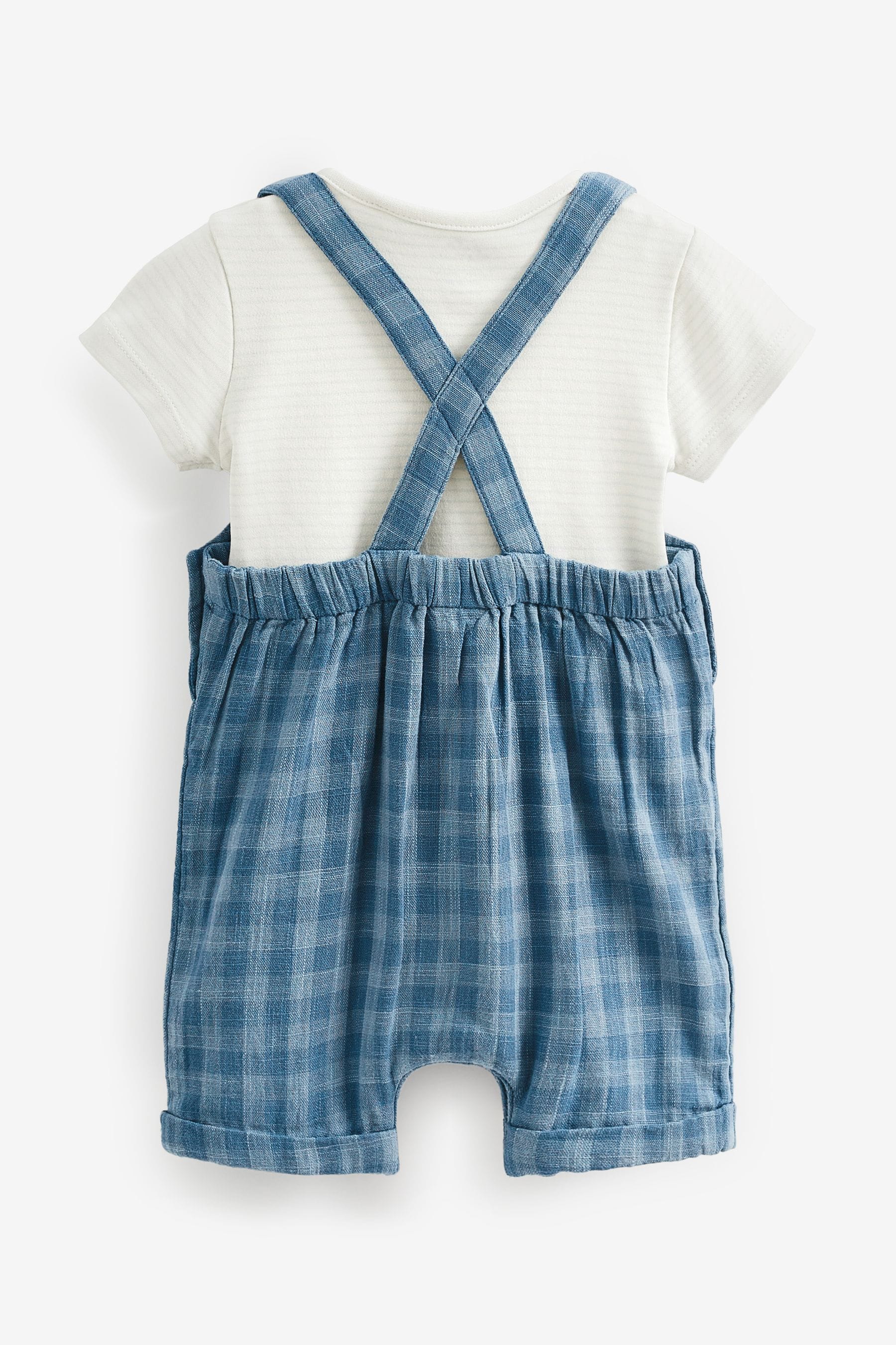 Blue 2 Piece Baby Dungarees and Bodysuit Set (0mths-2yrs)