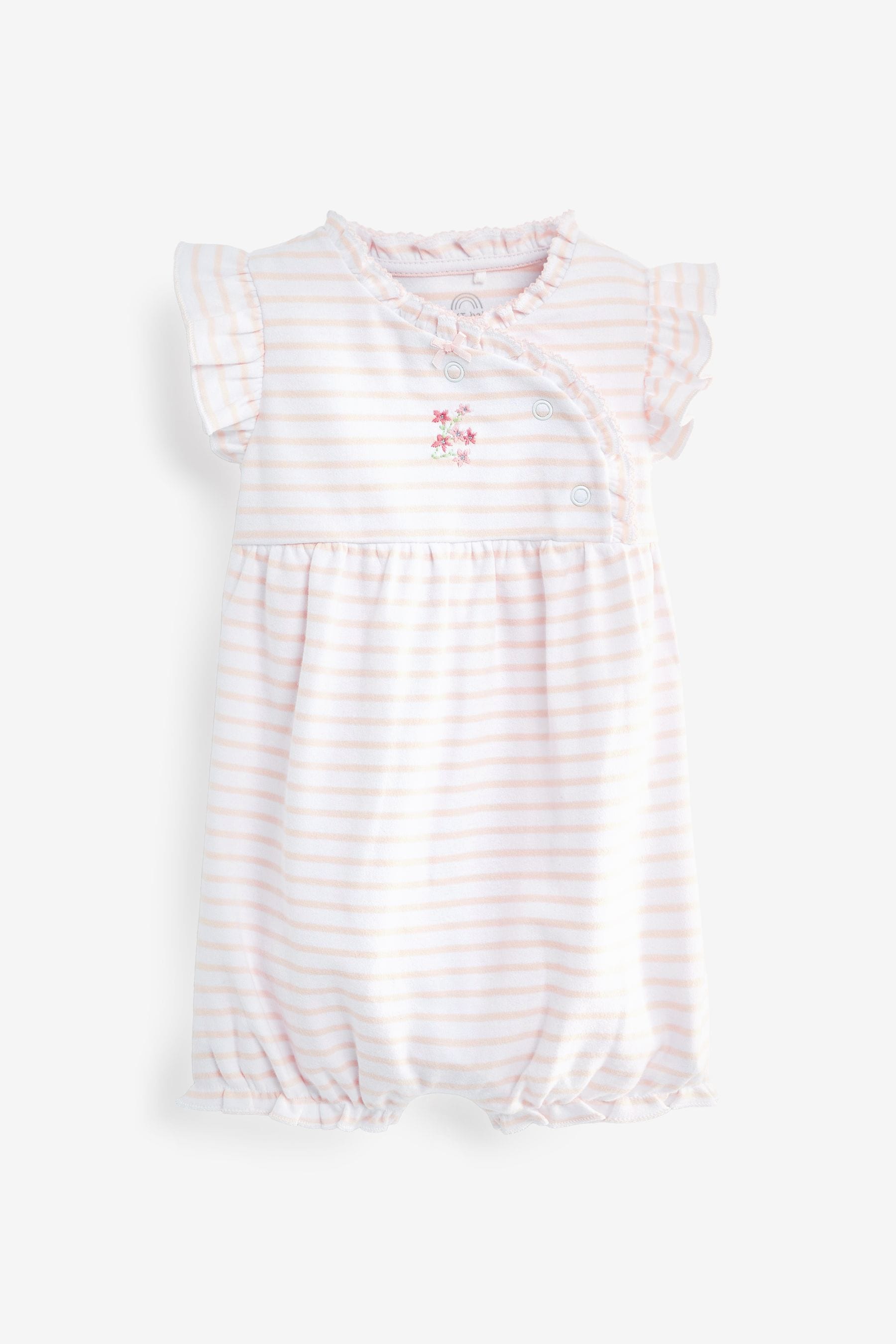 Pale Pink bunny Baby Jersey Rompers 3 Pack