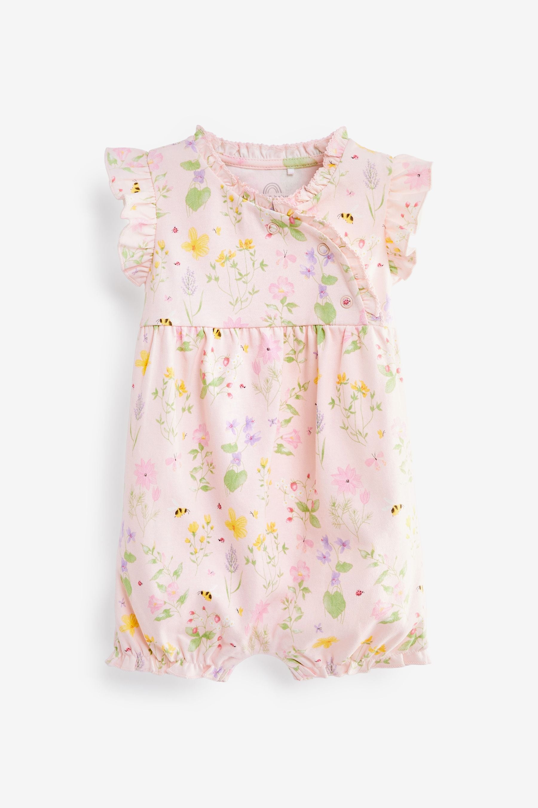 Pale Pink bunny Baby Jersey Rompers 3 Pack