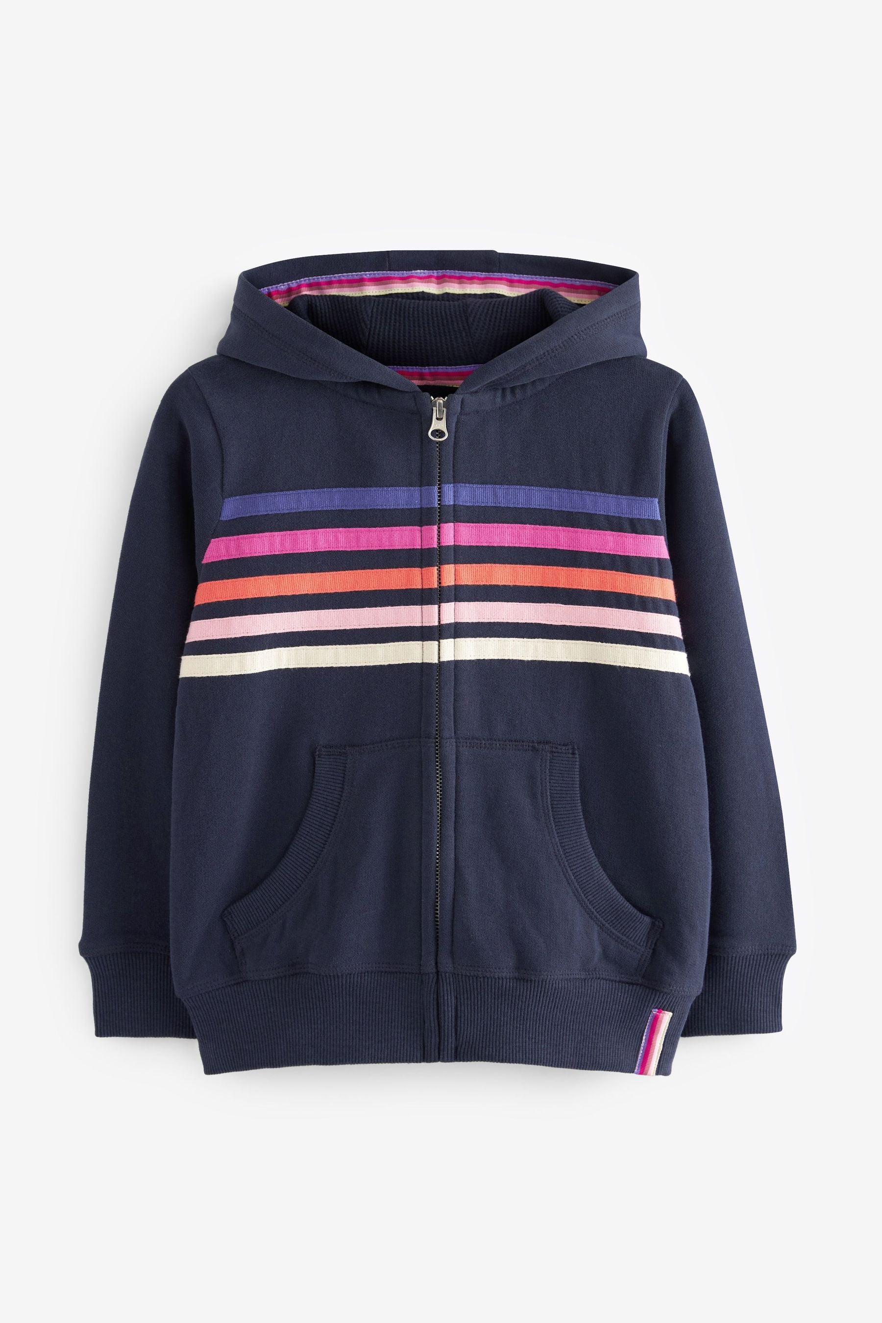 Navy Blue Rainbow Stripe Rainbow Soft Jersey (3-16yrs)