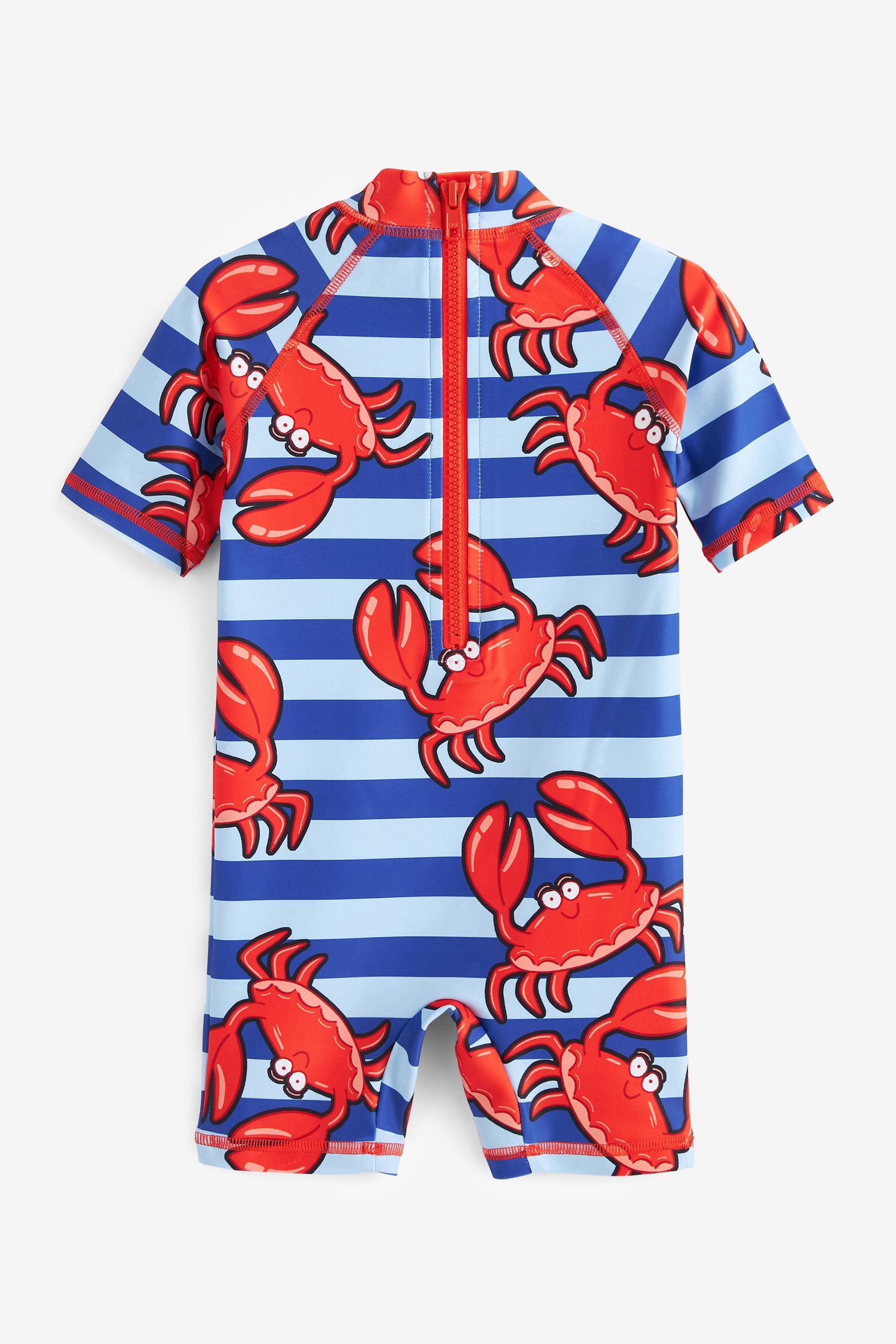 Blue Stripe Crabs Sunsafe All-In-One Swimsuit (3mths-7yrs)