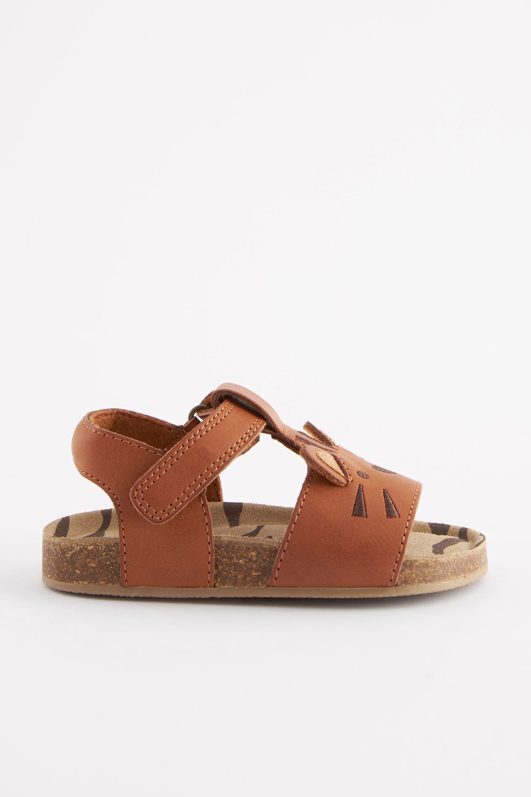 Tan Brown Tiger Corkbed Comfort Sandals