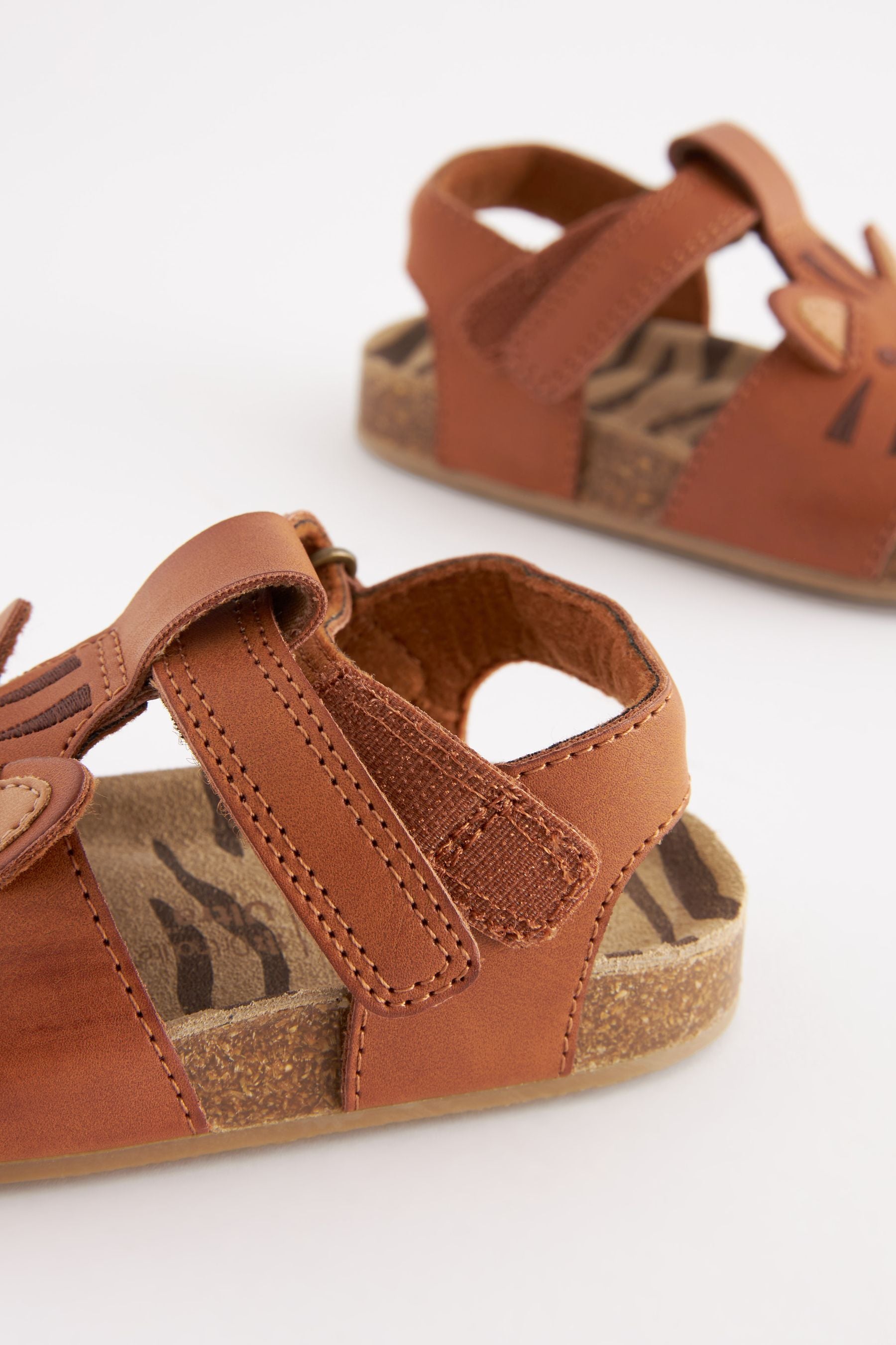 Tan Brown Tiger Corkbed Comfort Sandals