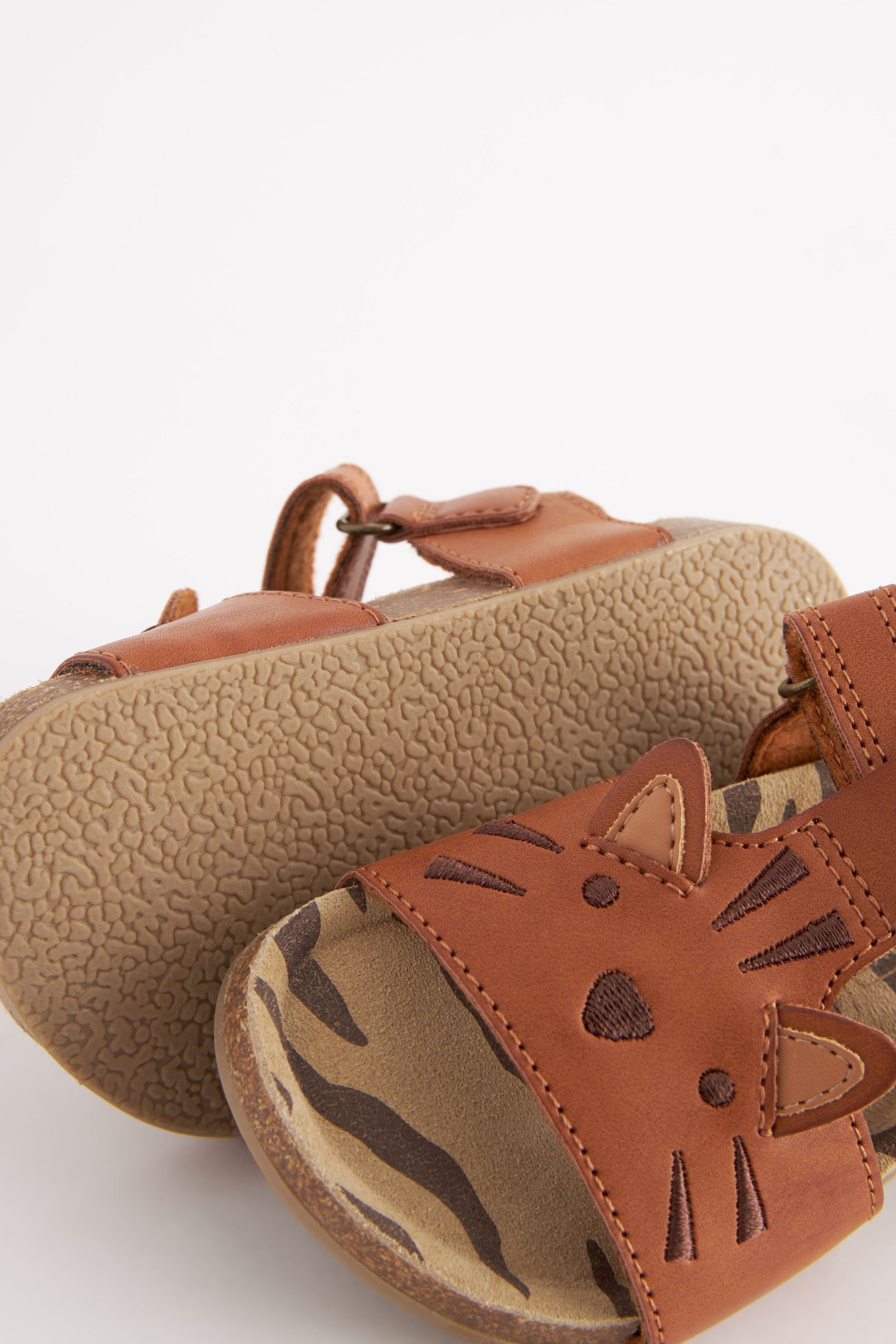 Tan Brown Tiger Corkbed Comfort Sandals