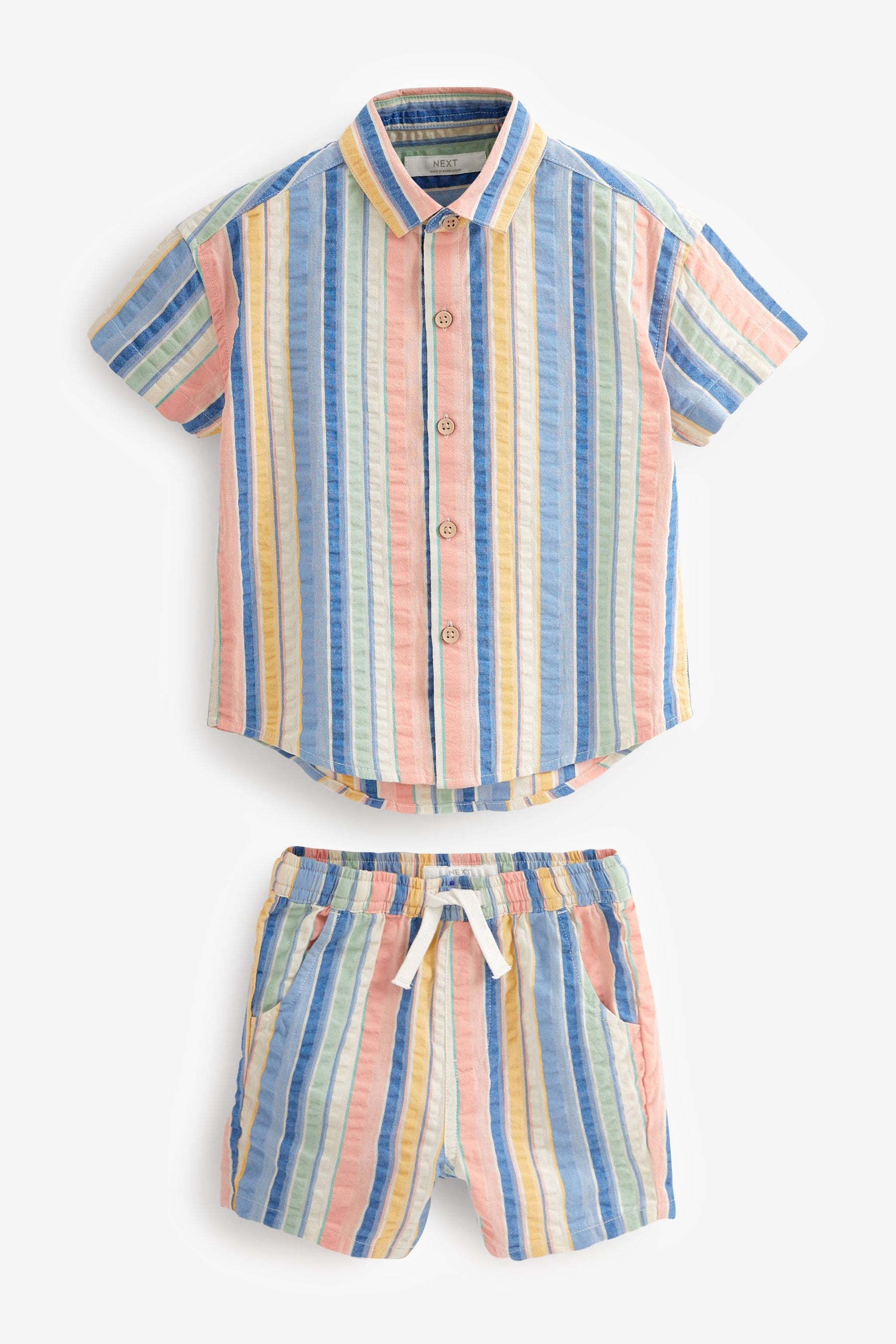 Rainbow Short Sleeve Vertical Stripe Shirt (3mths-7yrs)