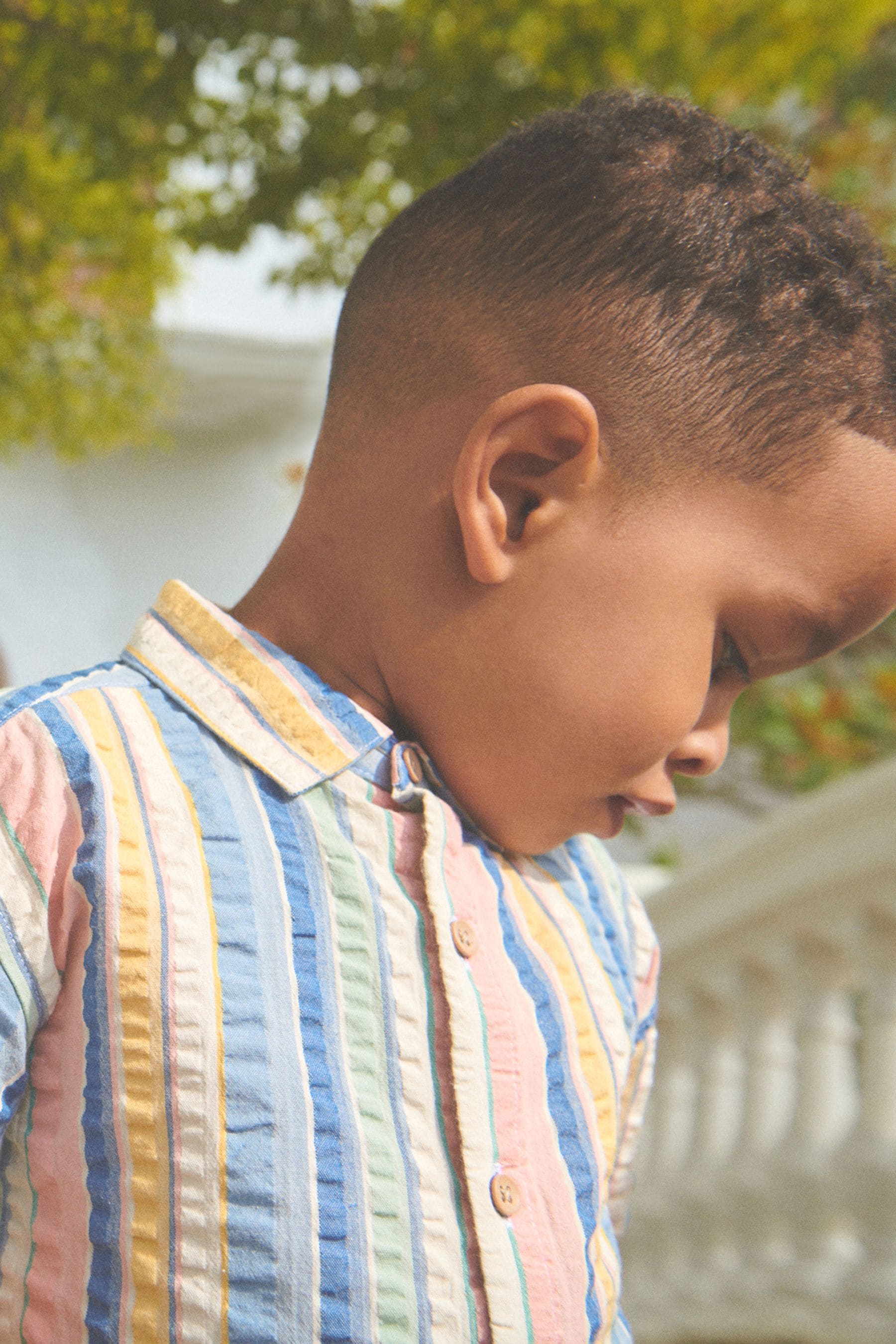 Rainbow Short Sleeve Vertical Stripe Shirt (3mths-7yrs)