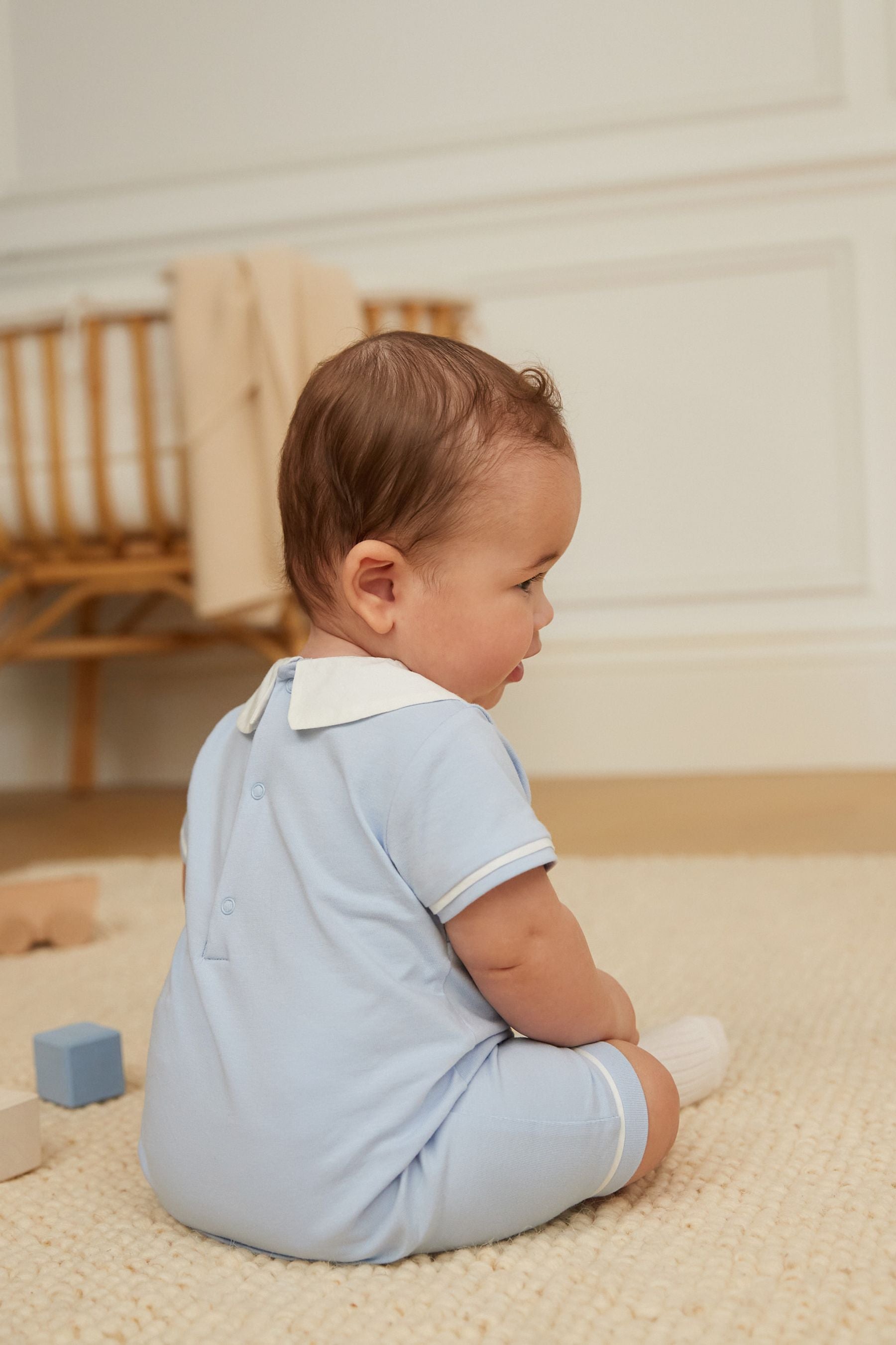 Pale Blue Baby Boat Romper