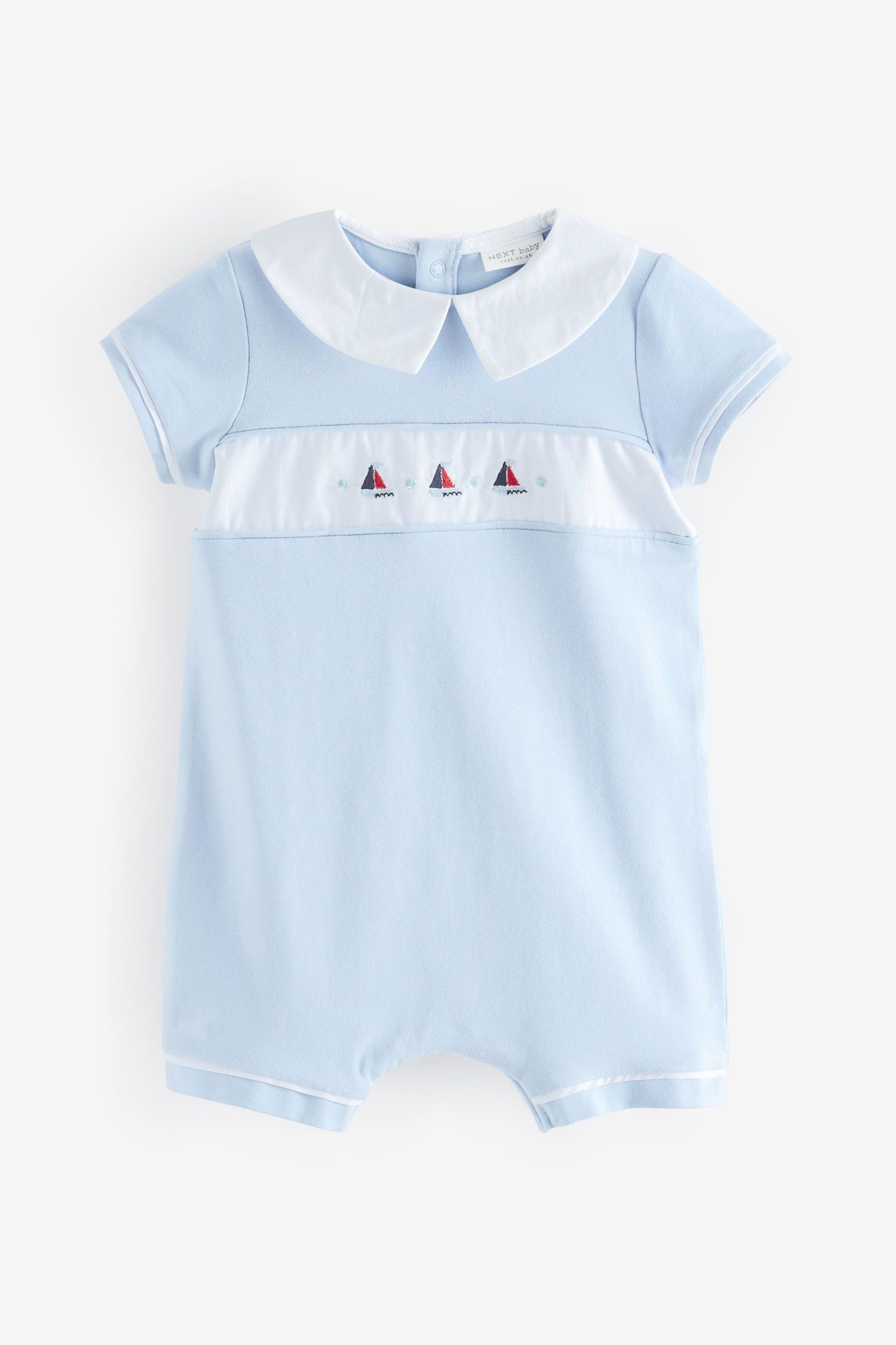 Pale Blue Baby Boat Romper