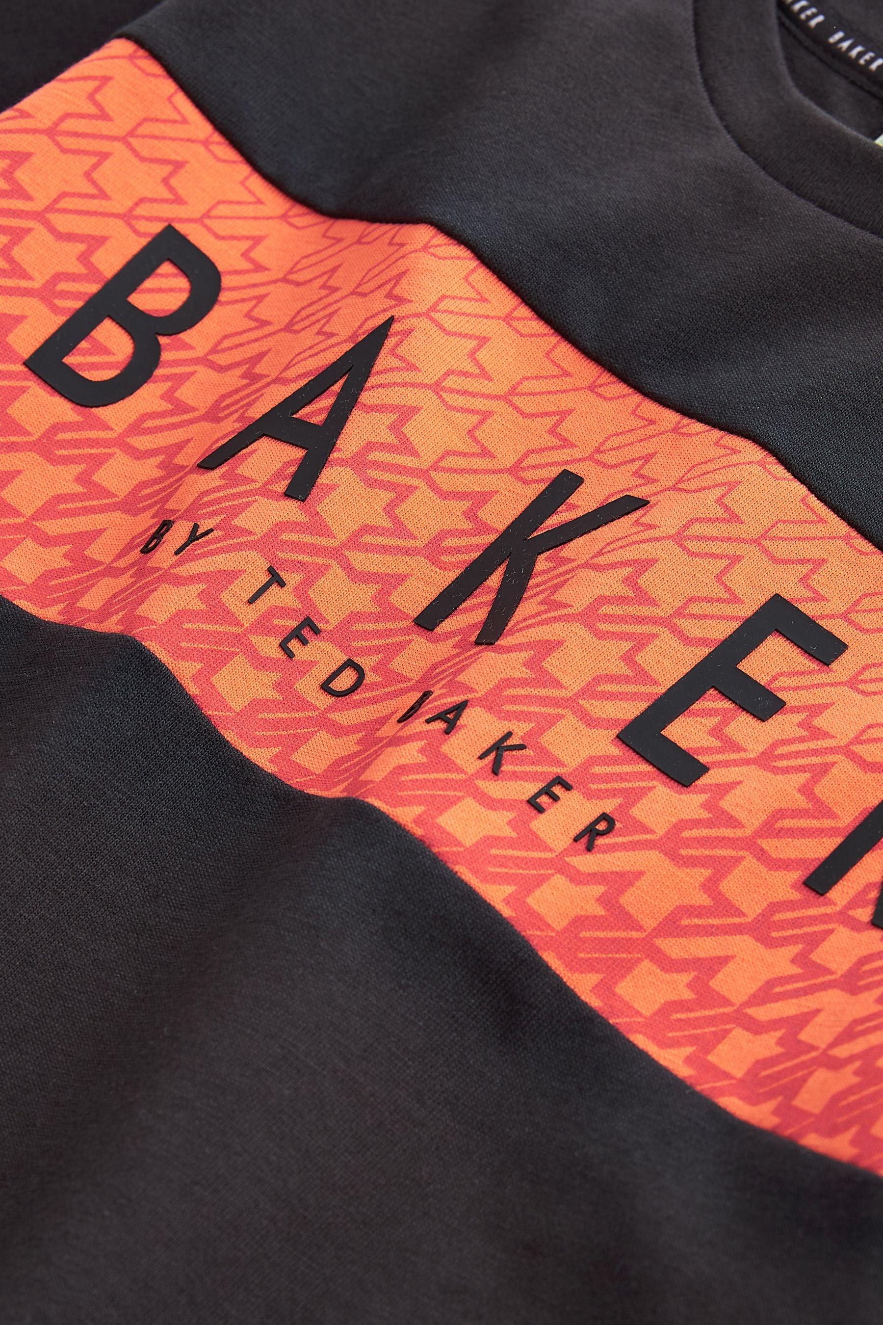 Black/Orange Baker by Ted Baker Geometric T-Shirt