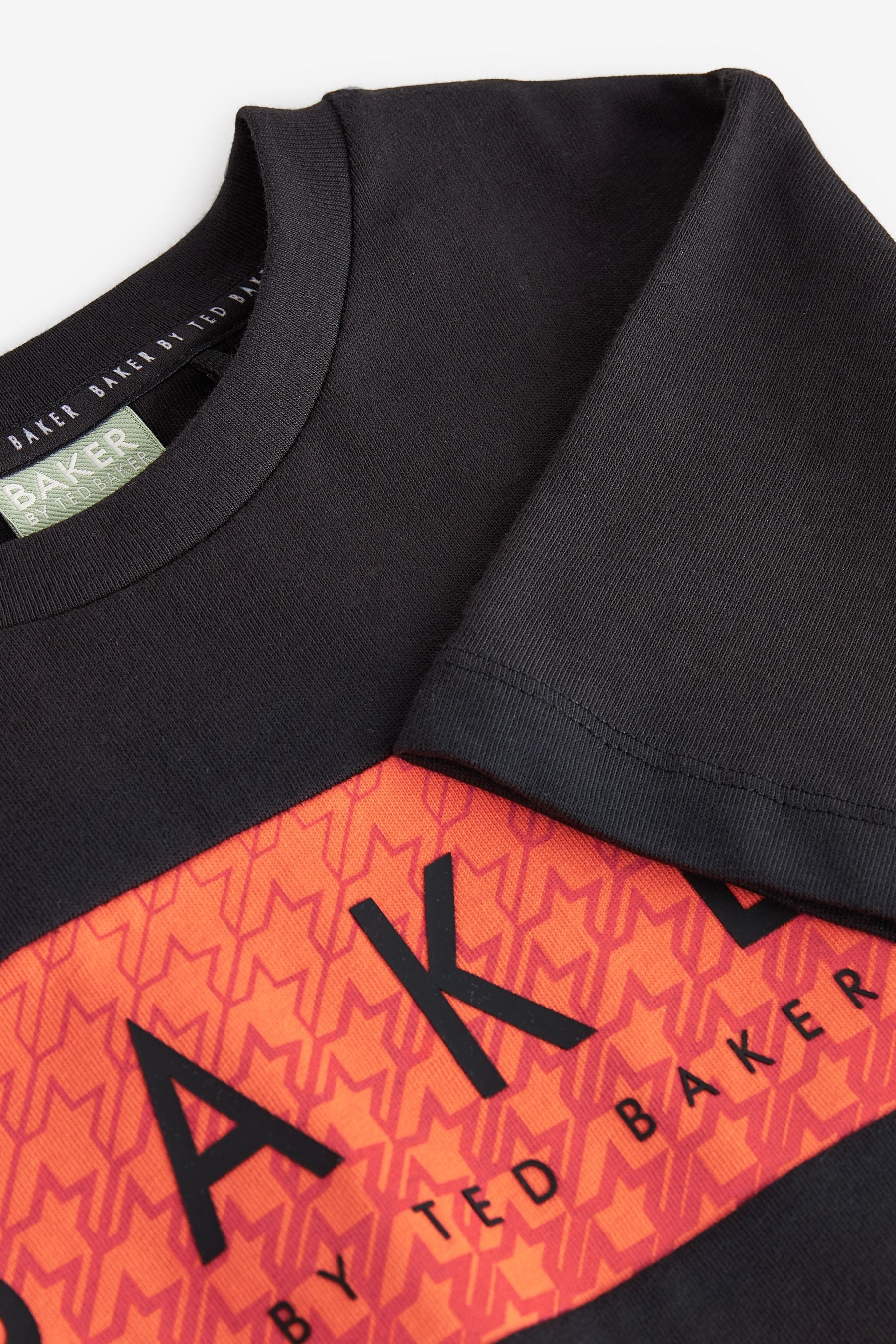 Black/Orange Baker by Ted Baker Geometric T-Shirt