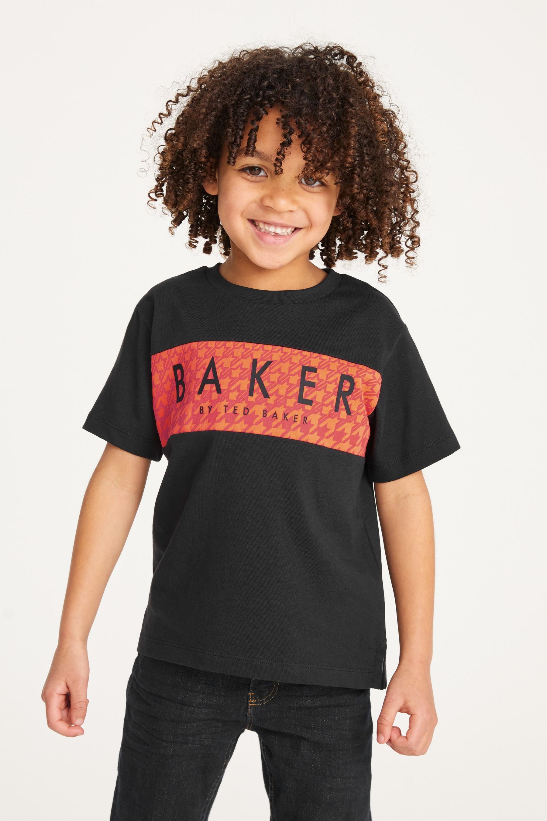 Black/Orange Baker by Ted Baker Geometric T-Shirt