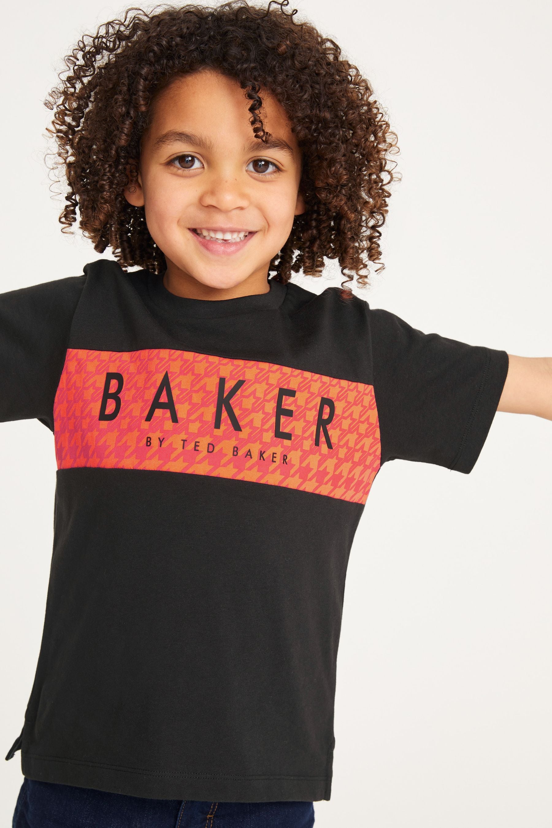 Black/Orange Baker by Ted Baker Geometric T-Shirt