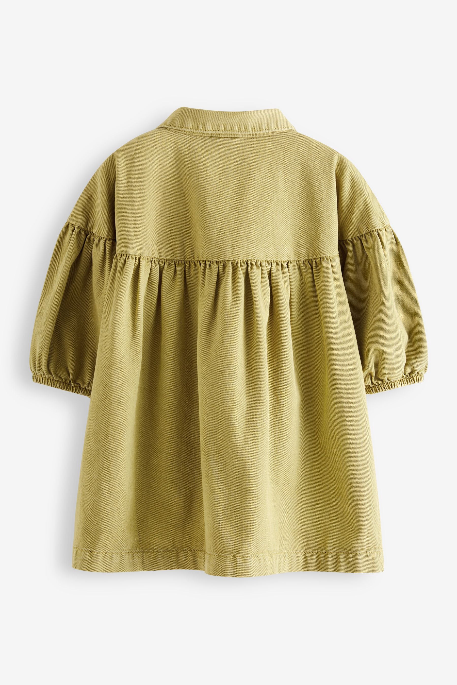 Olive Green Cotton Shirt Dress (3mths-8yrs)