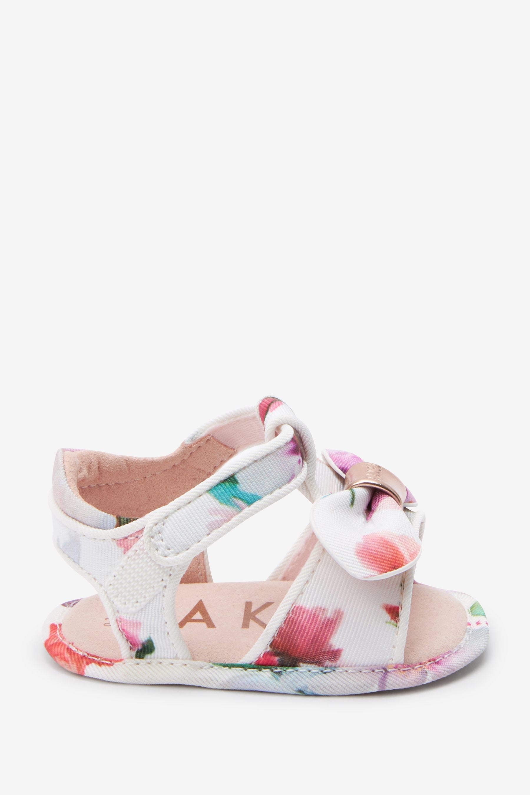 White Baker by Ted Baker White Floral Print Bow Sandal Padders