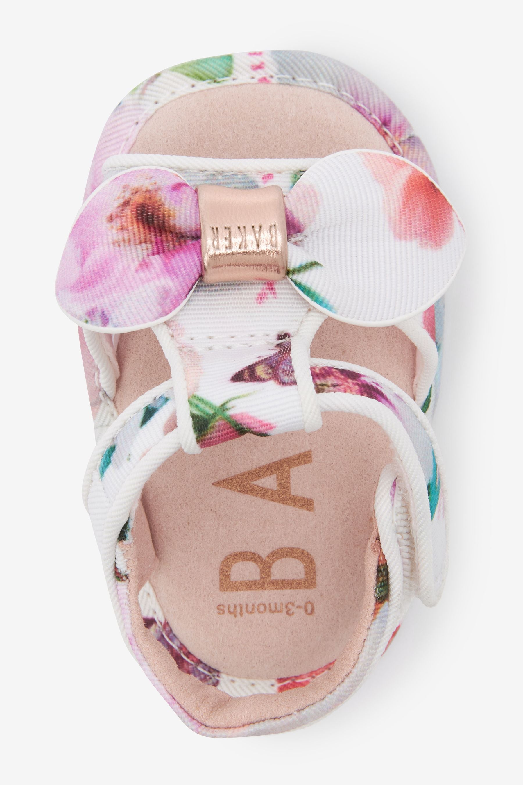 White Baker by Ted Baker White Floral Print Bow Sandal Padders